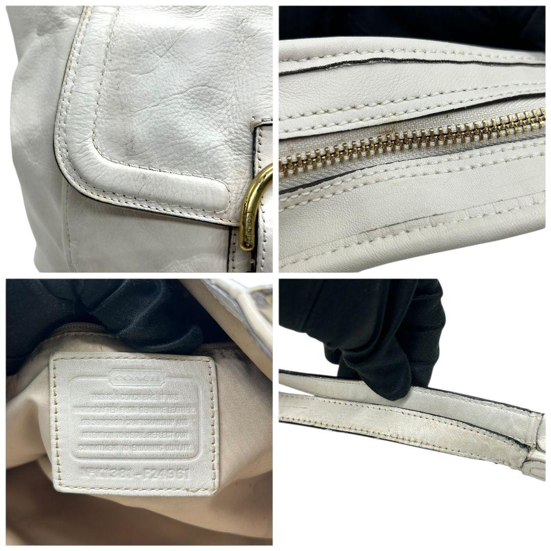 コーチ ハンドバッグ 白 ソーホー フラップ キャンベル キャリーオール U9 肩掛け可 A4収納 肩かけ可 トートバッグ ホワイト ゴールド金具 レザー 本革 24961 ベレ ワンショル COACH