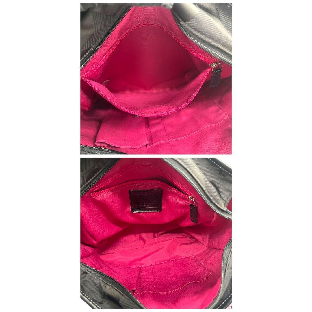 コーチ ハンドバッグ 2way 黒 シグネチャー キャンバス S20 ブラック トートバッグ ショルダーバッグ 斜め掛け可 ワンショルダー ロゴチャーム A4収納 シルバー金具 COACH オシャレ