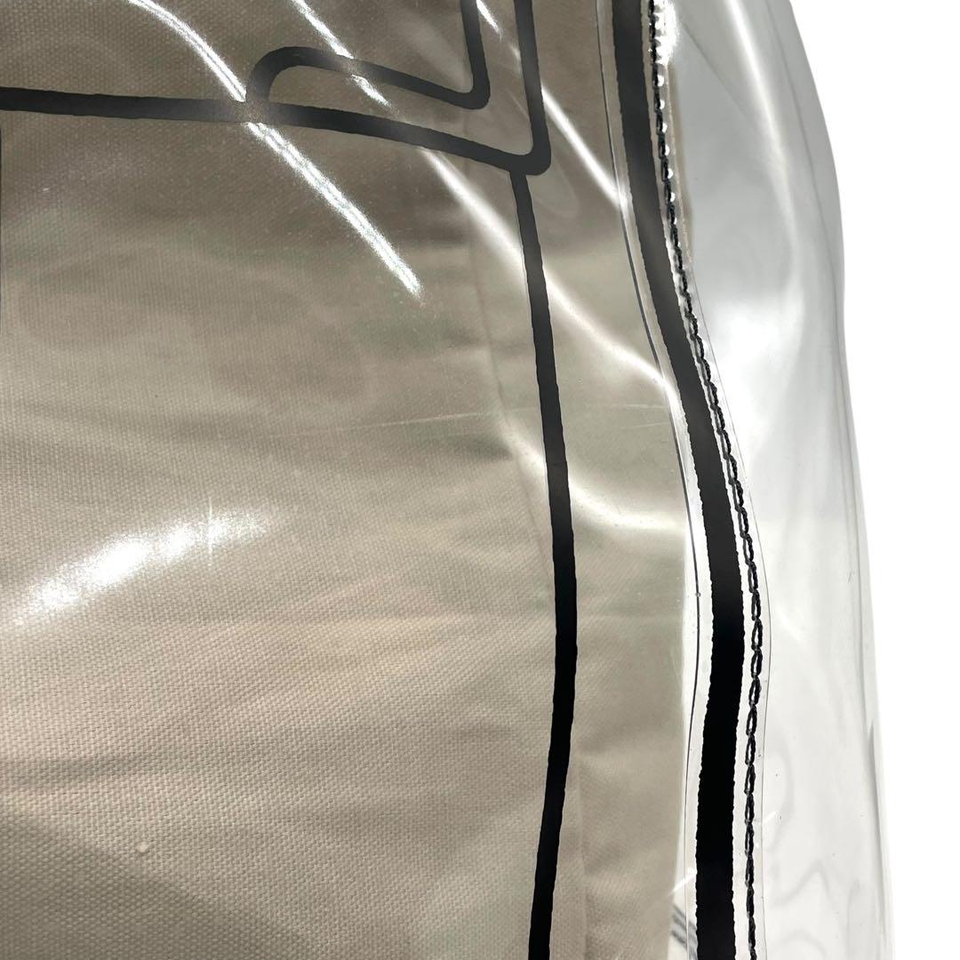 ロベルタディカメリーノ トロンプルイユ クリア トートバッグ A4収納 内袋付き ワンショルダー ビニールバッグ 内装キャンバス 総柄 ゴールド金具 肩掛け可 ハンドバッグ Roberta di Camerino