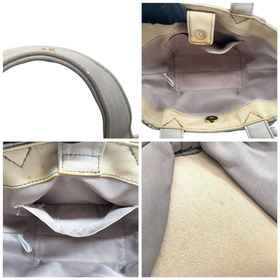 ジルスチュアート ハンドバッグ アイボリー リボン ストライプ トートバッグ キャンバス ロゴ s10 JILLSTUART 上品 かわいい レディース バッグ