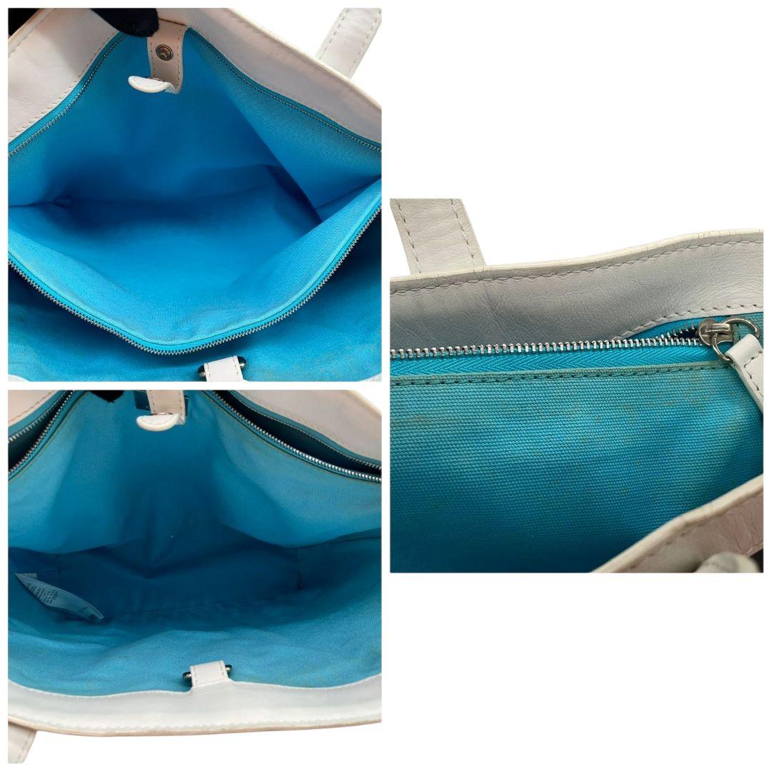 美品 レナランゲ トートバッグ 黒 ブラック ホワイト 白 デカロゴ レザー 本革 A4収納 ワンショルダー 肩掛け可 ハンドバッグ 本物保証 鑑定済 オシャレ RENA LANGE s55