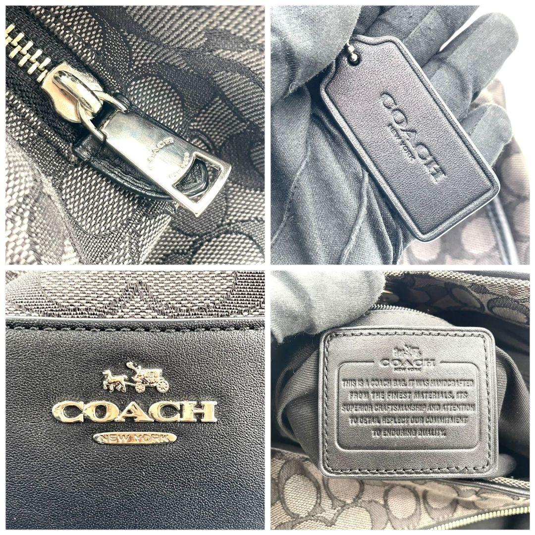 コーチ トートバッグ 黒 シグネチャー ワンショルダー s81 キャンバス ハンドバッグ 肩掛け可 肩かけ可 ブラック ロゴタグ レザー 本革 F36424 COACH