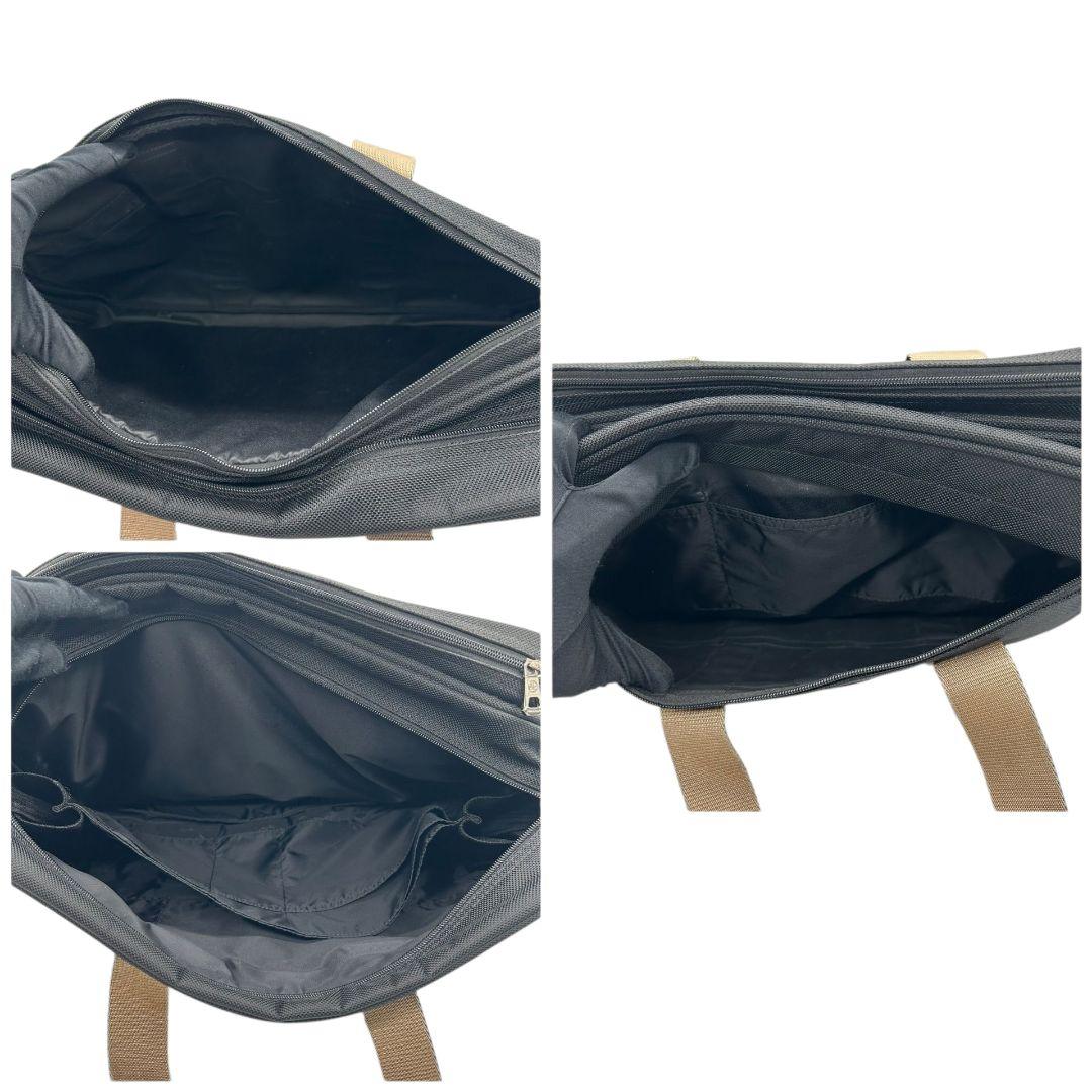 ロンシャン ビジネスバッグ 黒 A4収納 2way 斜め掛け可 ナイロン x トートバッグ ハンドバッグ ショルダーバッグ ブラック 自立可 シルバー金具 ロゴ LONGCHAMP