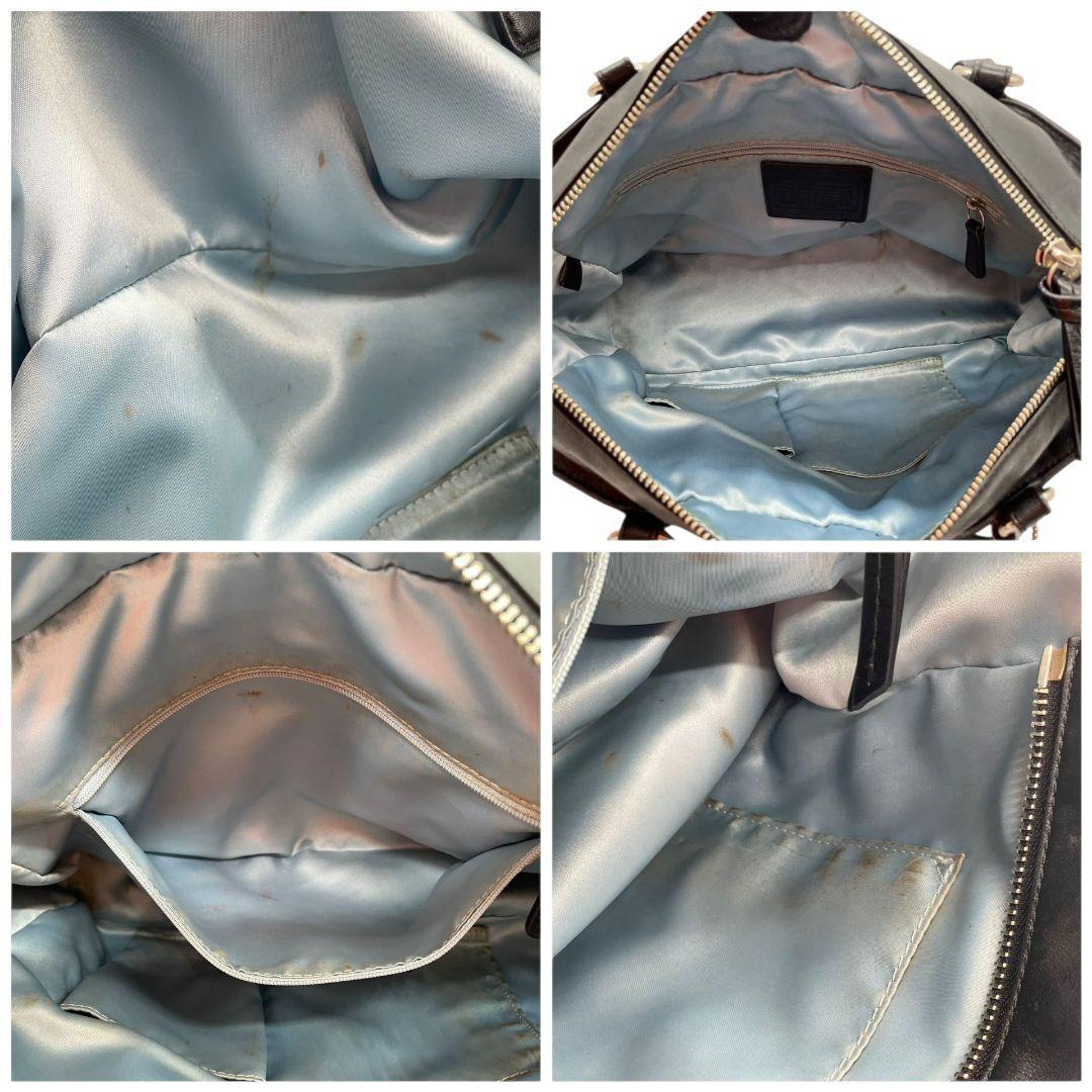 コーチ トートバッグ 黒 ワンショルダー レザー チャーム付き s79 ハンドバッグ 本革 肩掛け可 肩かけ可 ブラック シルバー金具 ロゴプレート ロゴタグ COACH F17721