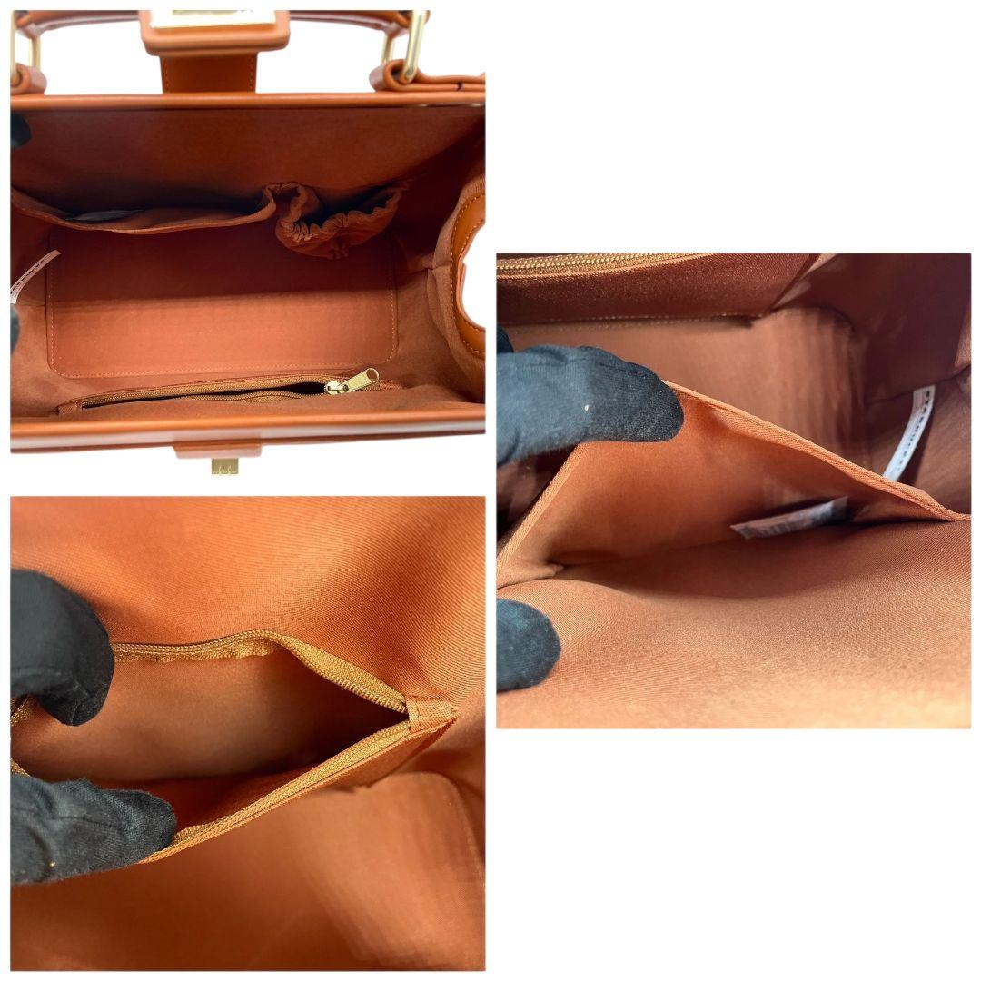 スターバックス ハンドバッグ 茶 ロゴ がま口 斜め掛け可 2way F ショルダーバッグ トートバッグ レザー 本革 ブラウン ゴールド金具