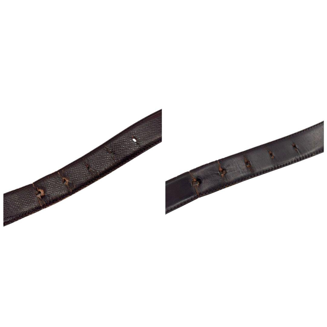 ルイヴィトン ベルト 赤 ワインレッド 黒 ブラック サンチュール クラシック タイガ PX-1 レザー 本革 ゴールド金具 ロゴ LB1000 LOUIS VUITTON