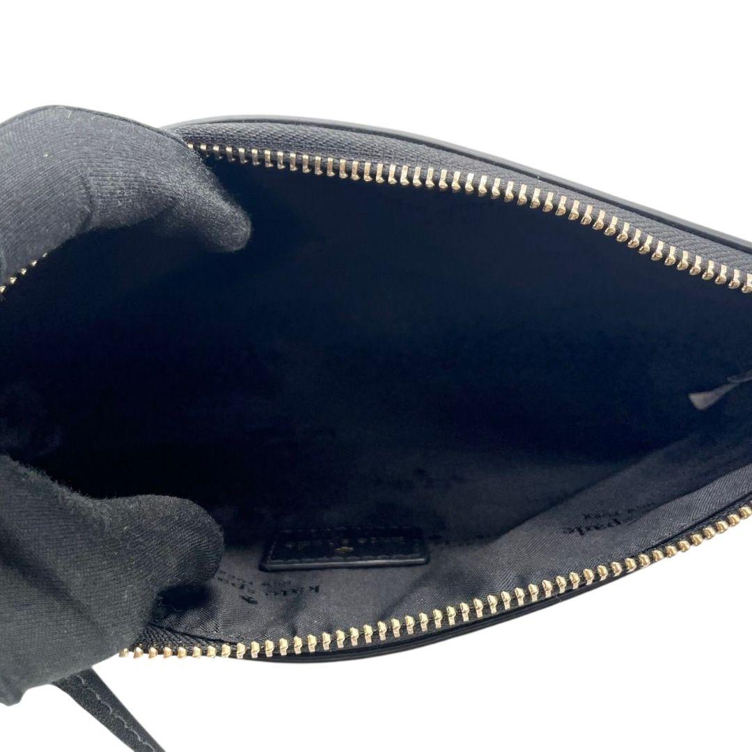 ケイトスペード ショルダーバッグ 黒 ロゴ レザー 斜め掛け可 u17 本革 ブラック ゴールド金具 kate spade