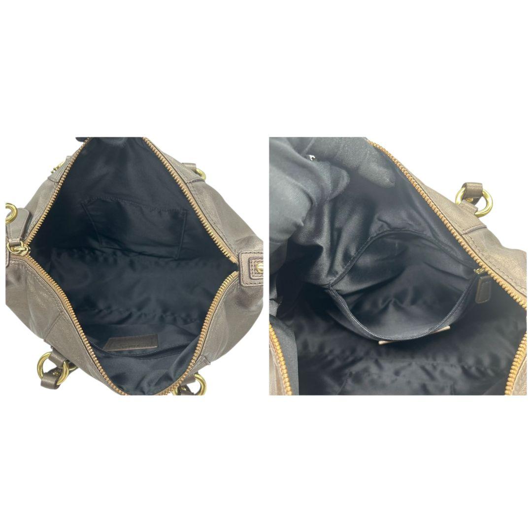 コーチ ハンドバッグ ゴールド ギャザー レザー トートバッグ 本革 ゴールド金具 ロゴタグ 自立可 COACH F15445 s47