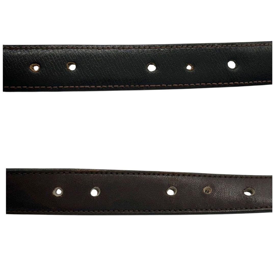 セリーヌ ベルト 茶 ブラウン サルキー 馬車金具 PX-2 レザー 本革 ゴールド金具 ロゴ 高級 ブランド レディース メンズ CELINE