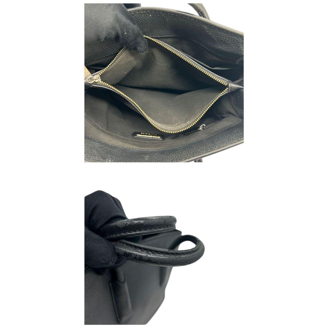 フルラ FURLA ハンドバッグ 黒 ブラック ロゴ 2way A4収納 自立可 レザー 本革 トートバッグ ショルダーバッグ 斜め掛け可 ゴールド金具 s62 レディース