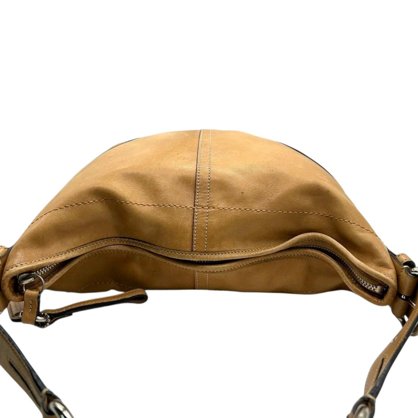 COACH コーチ ショルダーバッグ ホーボーバッグ 3651 レザー キャメル ブラウン ワンショルダー 肩掛け レディース シルバー金具 ビンテージ クラシック シンプル デイリーユース 通勤 通学 A4収納可能 クリーニング済み S44