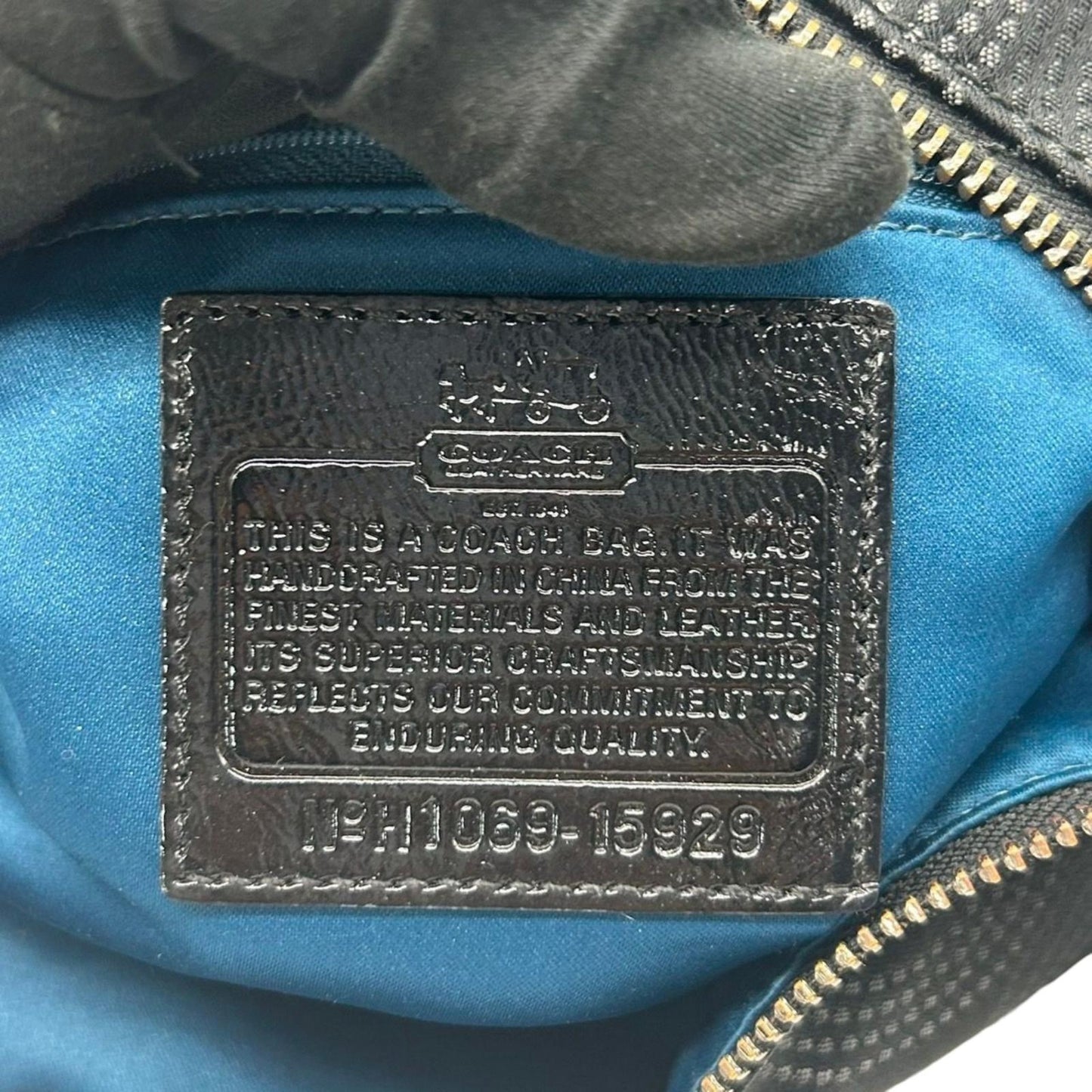 【美品】COACH コーチ オプアート 2WAY ショルダーバッグ ハンドバッグ 15929 ワンショルダー ホーボーバッグ ドット柄 サークルロゴ ナイロン レザー ブラック レディース 軽量 エレガント 通勤 通学 クリーニング済み E5