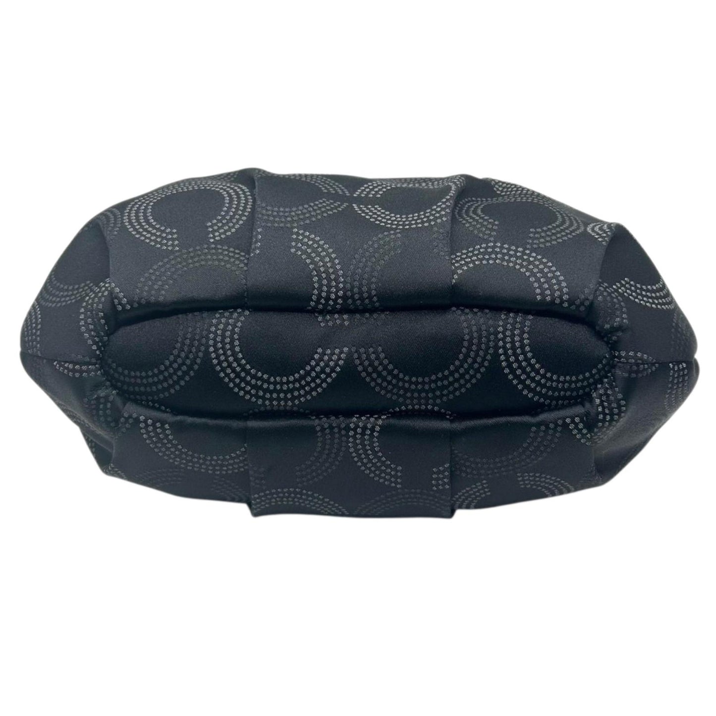 【美品】COACH コーチ オプアート 2WAY ショルダーバッグ ハンドバッグ 15929 ワンショルダー ホーボーバッグ ドット柄 サークルロゴ ナイロン レザー ブラック レディース 軽量 エレガント 通勤 通学 クリーニング済み E5