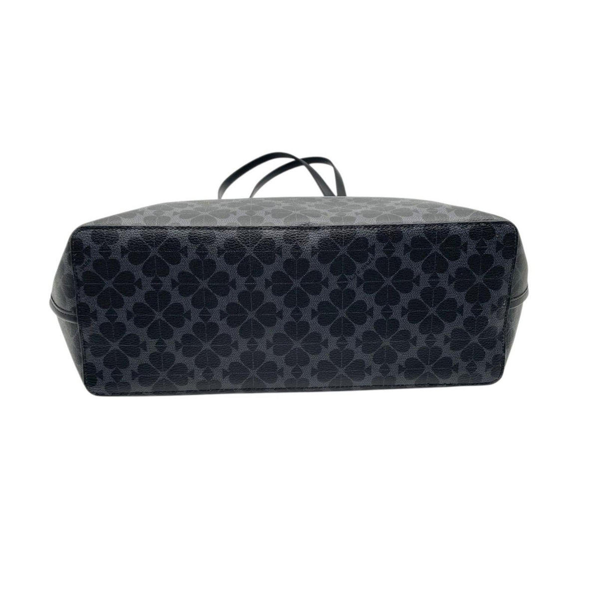 美品 kate spade ケイトスペード トートバッグ ラージ シグネチャー スペード フラワー KG086 ブラックマルチ PVC レザー A4収納 大容量 肩掛け ファスナー開閉 レディース 通勤 通学 エレガント ロゴ S86