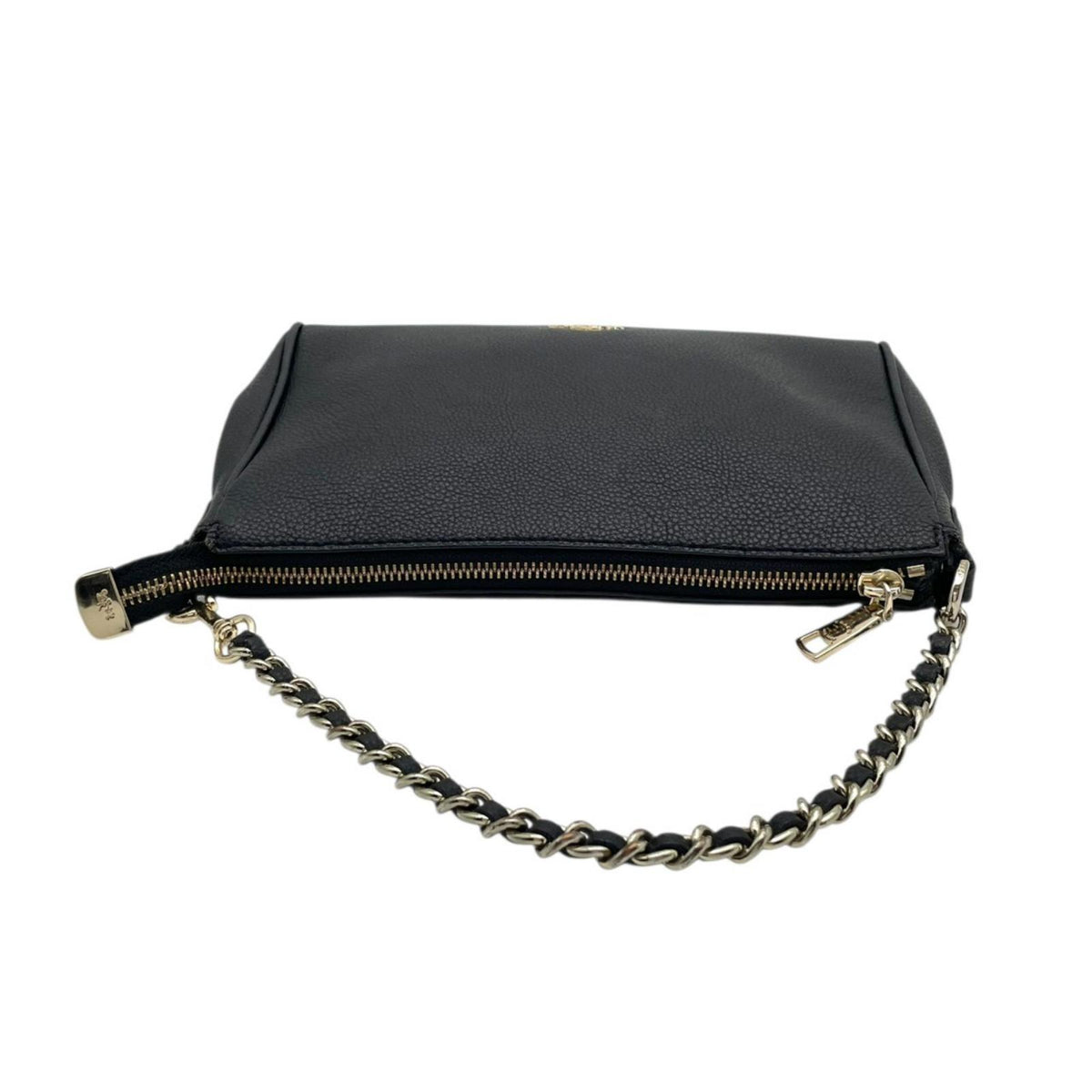 COACH コーチ ショルダーバッグ 2WAY ペブルドレザー 黒 ブラック F22215 チェーン ゴールド金具 本革 斜め掛け 肩掛け クロスボディ ハンドバッグ ファスナー開閉 レディース シンプル 上品 エレガント S86