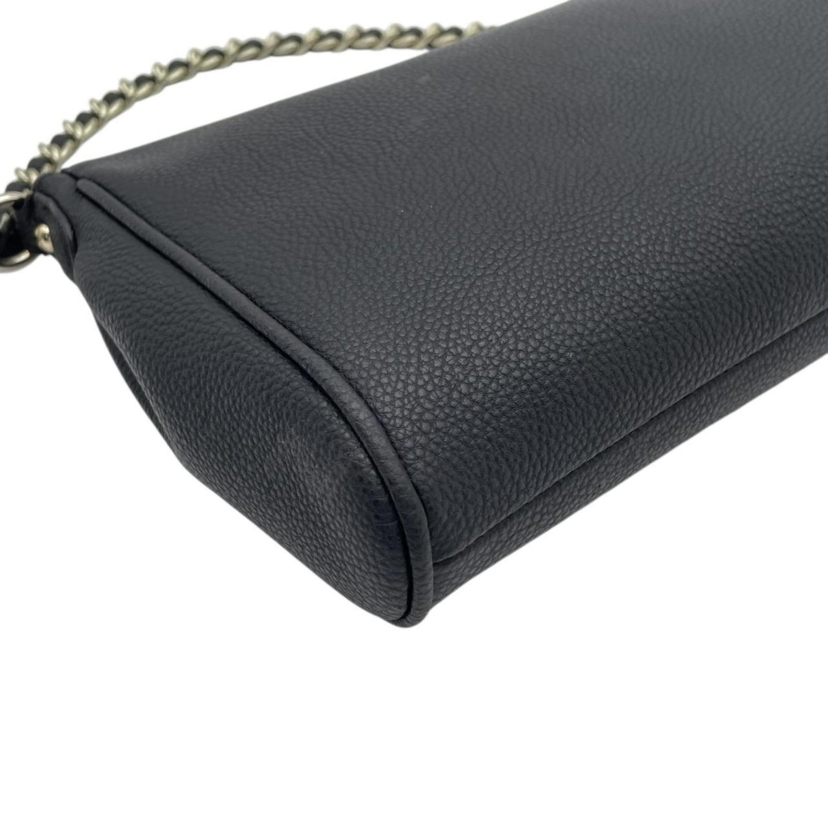 COACH コーチ ショルダーバッグ 2WAY ペブルドレザー 黒 ブラック F22215 チェーン ゴールド金具 本革 斜め掛け 肩掛け クロスボディ ハンドバッグ ファスナー開閉 レディース シンプル 上品 エレガント S86