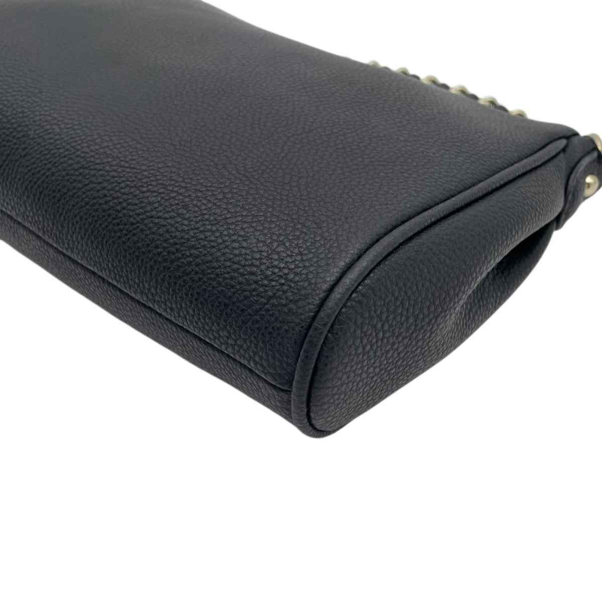COACH コーチ ショルダーバッグ 2WAY ペブルドレザー 黒 ブラック F22215 チェーン ゴールド金具 本革 斜め掛け 肩掛け クロスボディ ハンドバッグ ファスナー開閉 レディース シンプル 上品 エレガント S86
