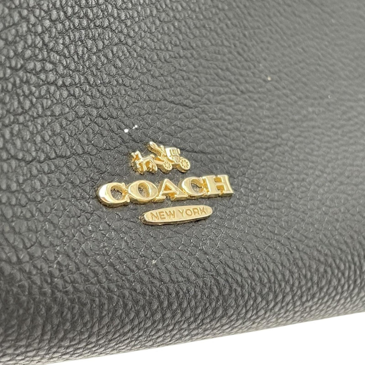 COACH コーチ ショルダーバッグ 2WAY ペブルドレザー 黒 ブラック F22215 チェーン ゴールド金具 本革 斜め掛け 肩掛け クロスボディ ハンドバッグ ファスナー開閉 レディース シンプル 上品 エレガント S86