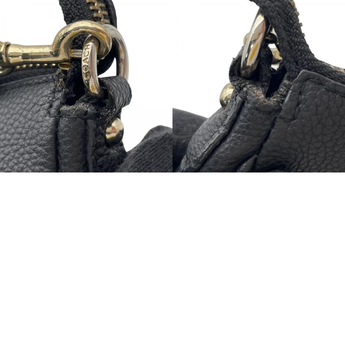 COACH コーチ ショルダーバッグ 2WAY ペブルドレザー 黒 ブラック F22215 チェーン ゴールド金具 本革 斜め掛け 肩掛け クロスボディ ハンドバッグ ファスナー開閉 レディース シンプル 上品 エレガント S86