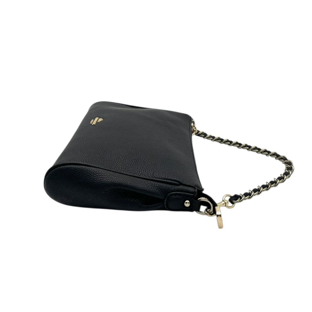 COACH コーチ ショルダーバッグ 2WAY ペブルドレザー 黒 ブラック F22215 チェーン ゴールド金具 本革 斜め掛け 肩掛け クロスボディ ハンドバッグ ファスナー開閉 レディース シンプル 上品 エレガント S86