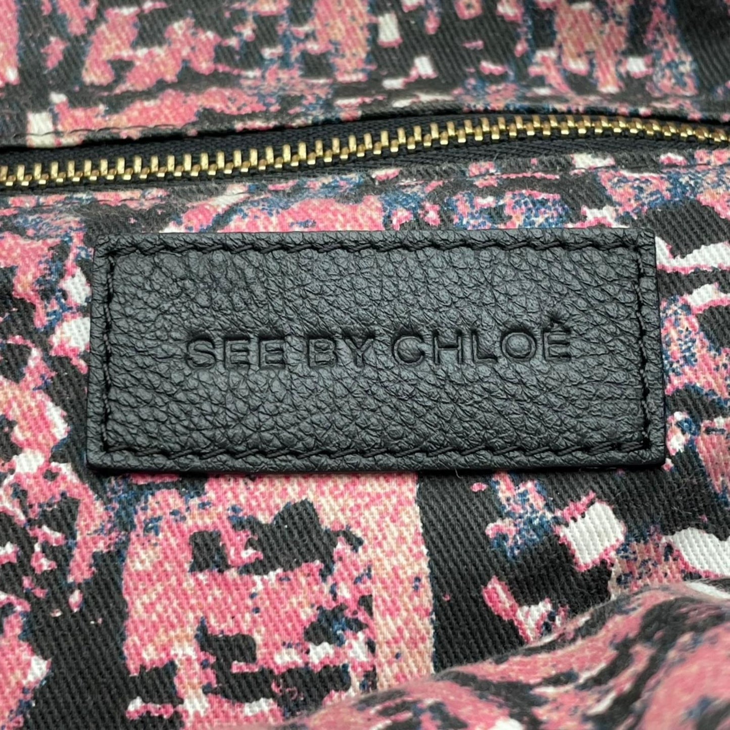 シーバイクロエ SeeByChloe 2way ハンドバッグ ショルダーバッグ 肩掛け カバン 鞄 レザー 本革 ブラック 黒 プリーツ ギャザー ゴールド金具 レディース エレガント クラシック カジュアル 通勤 通学 お出かけ デイリー 普段使い 良品 S23