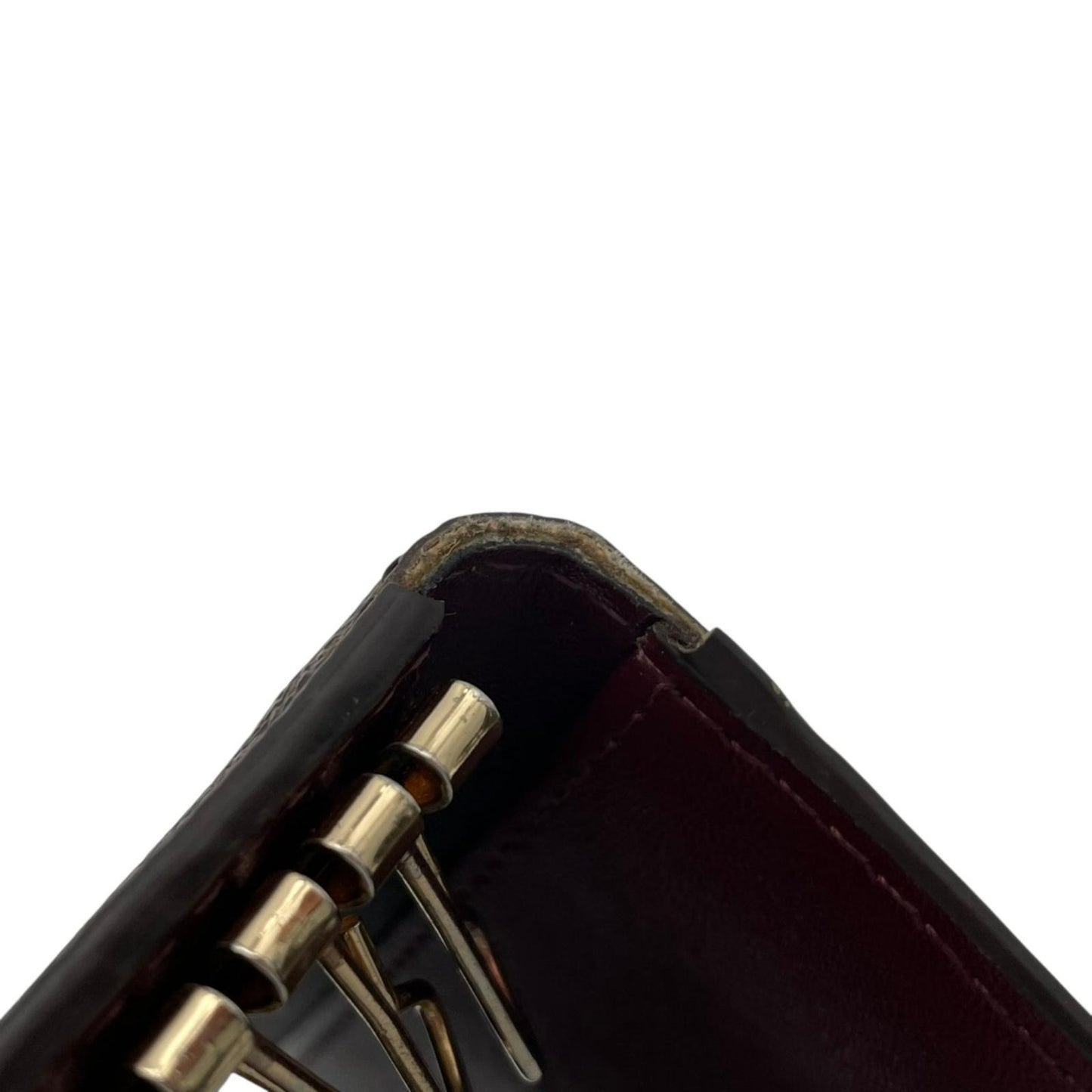 良品 マイケルコース MICHAEL KORS キーケース 鍵入れ 6連 MKシグネチャー サークルロゴ PVC レザー ブラウン 茶 ワインレッド ボルドー ゴールド金具 エレガント クラシック バイカラー レディース ウィメンズ 小物 デイリー M5
