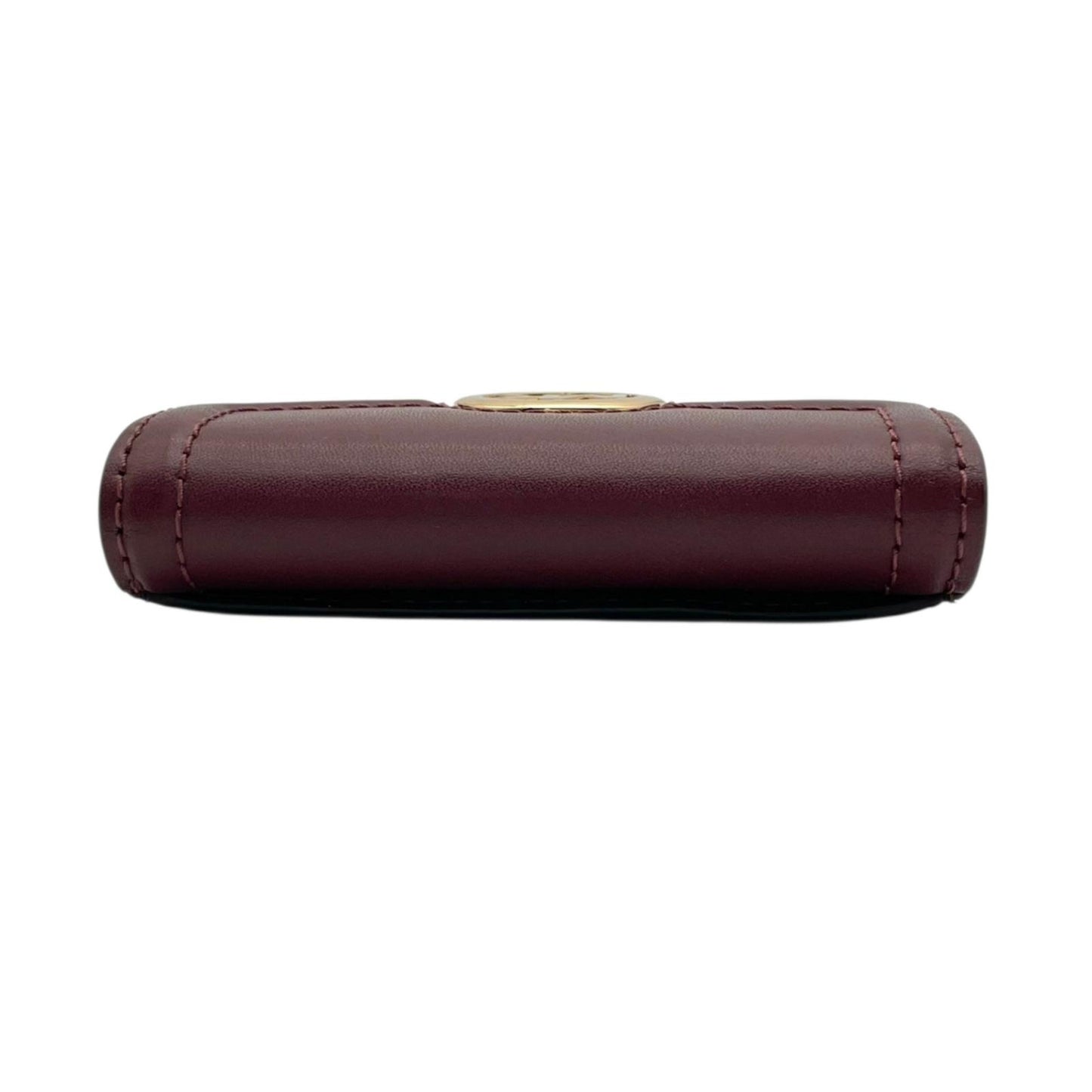良品 マイケルコース MICHAEL KORS キーケース 鍵入れ 6連 MKシグネチャー サークルロゴ PVC レザー ブラウン 茶 ワインレッド ボルドー ゴールド金具 エレガント クラシック バイカラー レディース ウィメンズ 小物 デイリー M5
