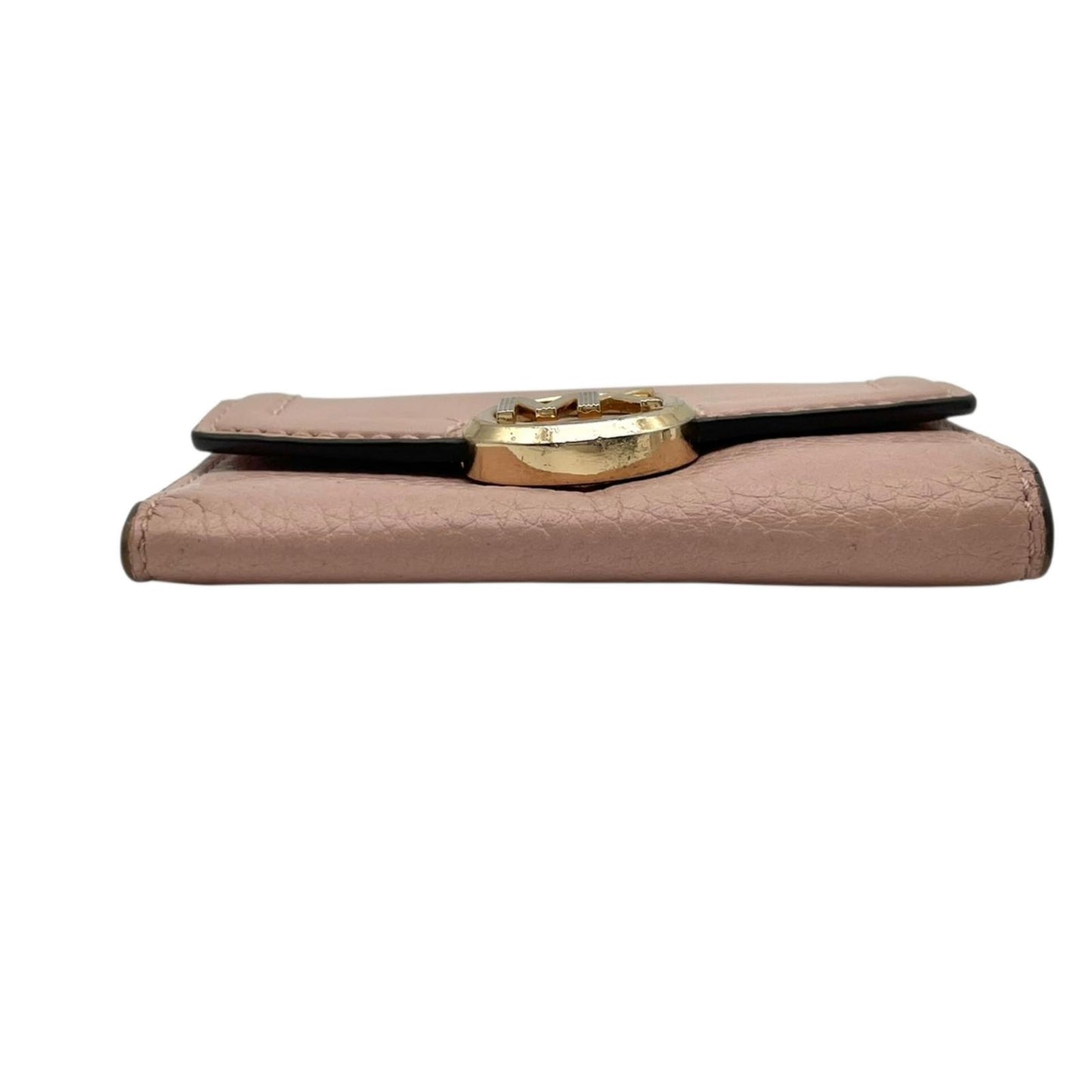マイケルコース Michael Kors キーケース 6連 レザー ピンク ゴールド金具 MKロゴ レディース エレガント コンパクト 良品 スタイリッシュ ブランドアイテム お洒落 上品 シンプル 実用的 普段使い デイリーユース 通勤 ファッション M5
