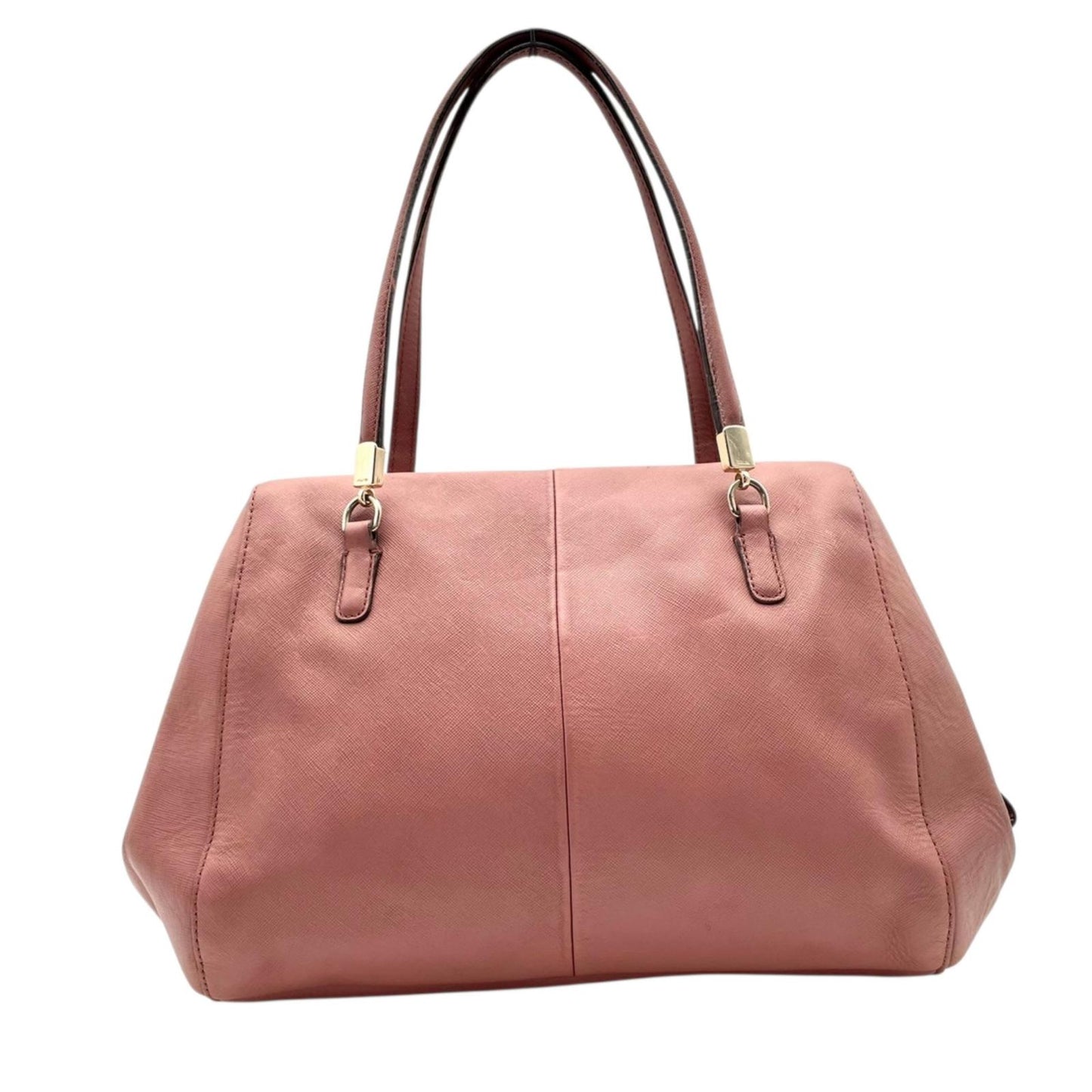 良品 コーチ COACH マディソン マデリン サッチェル サフィアーノレザー トートバッグ ショルダーバッグ 27854 ピンク シルバー金具 2WAY 肩掛け 大容量 A4収納可 エレガント フェミニン クラシック ヴィンテージ レディース 自立可 S69