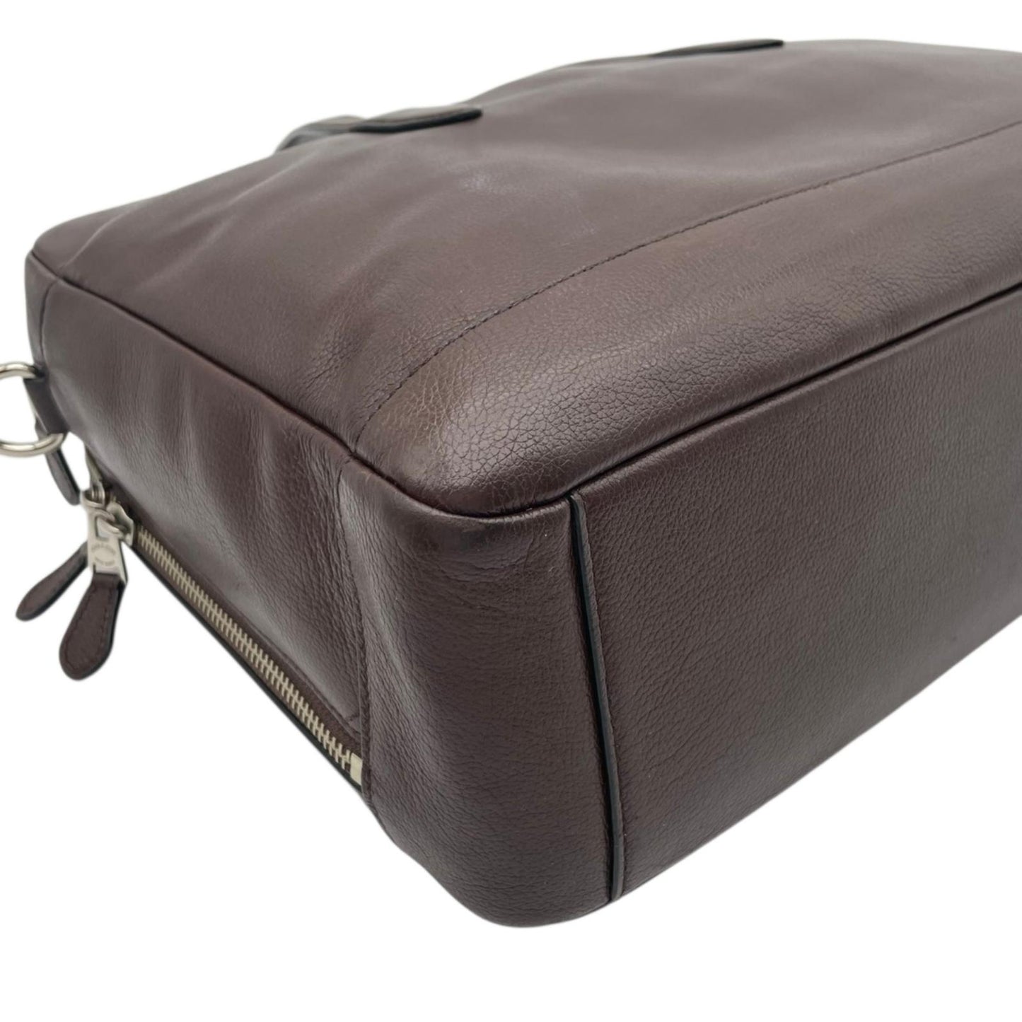【良品】 コーチ COACH ビジネスバッグ ブリーフケース 書類かばん F22528 ハミルトン レザー 本革 ブラウン 茶 シルバー金具 A4収納可能 大容量 PC収納 通勤 出張 ビジネスユース メンズ 定番 人気 S92