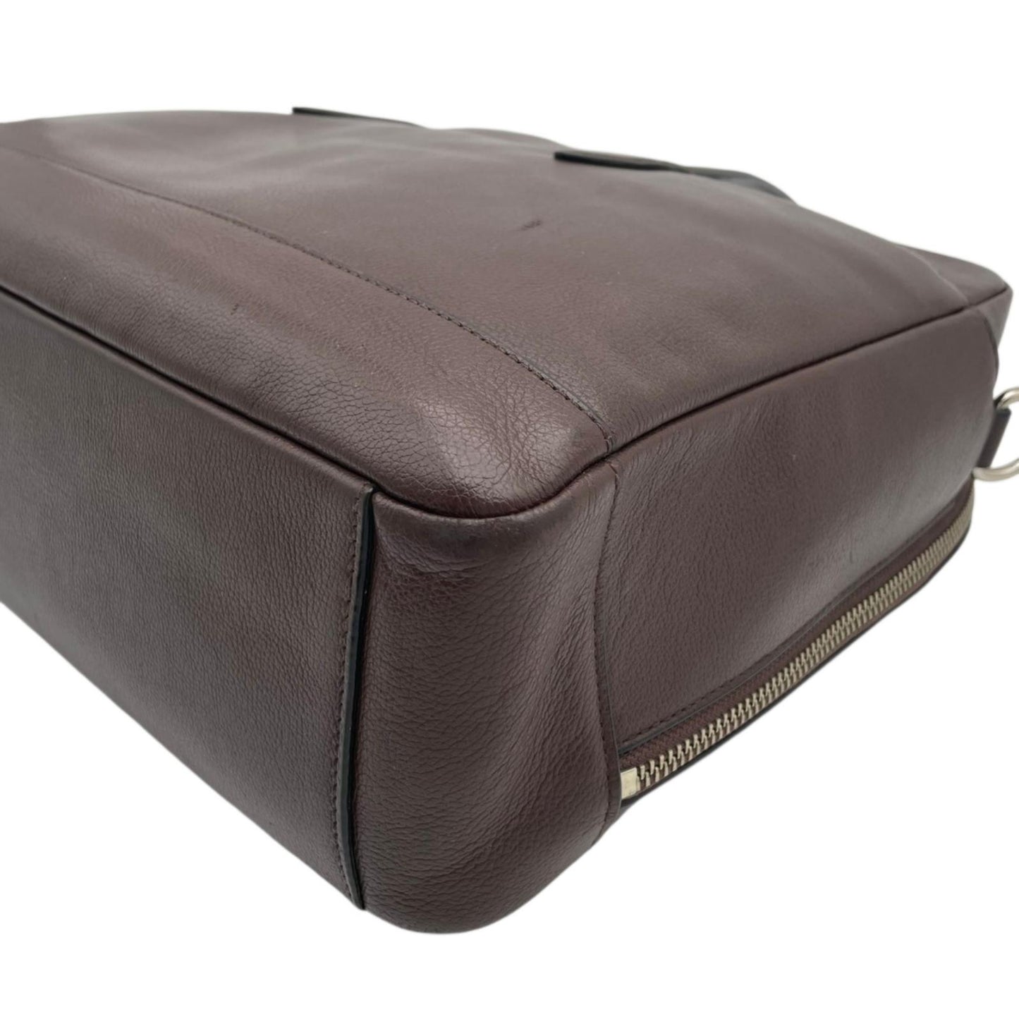 【良品】 コーチ COACH ビジネスバッグ ブリーフケース 書類かばん F22528 ハミルトン レザー 本革 ブラウン 茶 シルバー金具 A4収納可能 大容量 PC収納 通勤 出張 ビジネスユース メンズ 定番 人気 S92