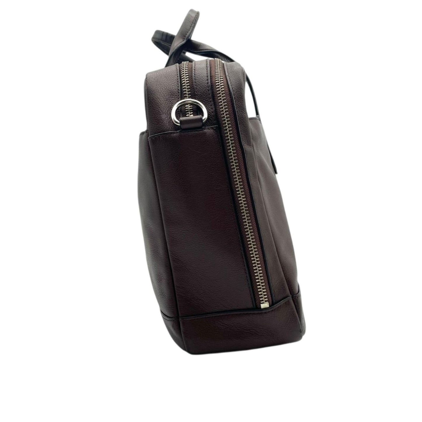 【良品】 コーチ COACH ビジネスバッグ ブリーフケース 書類かばん F22528 ハミルトン レザー 本革 ブラウン 茶 シルバー金具 A4収納可能 大容量 PC収納 通勤 出張 ビジネスユース メンズ 定番 人気 S92