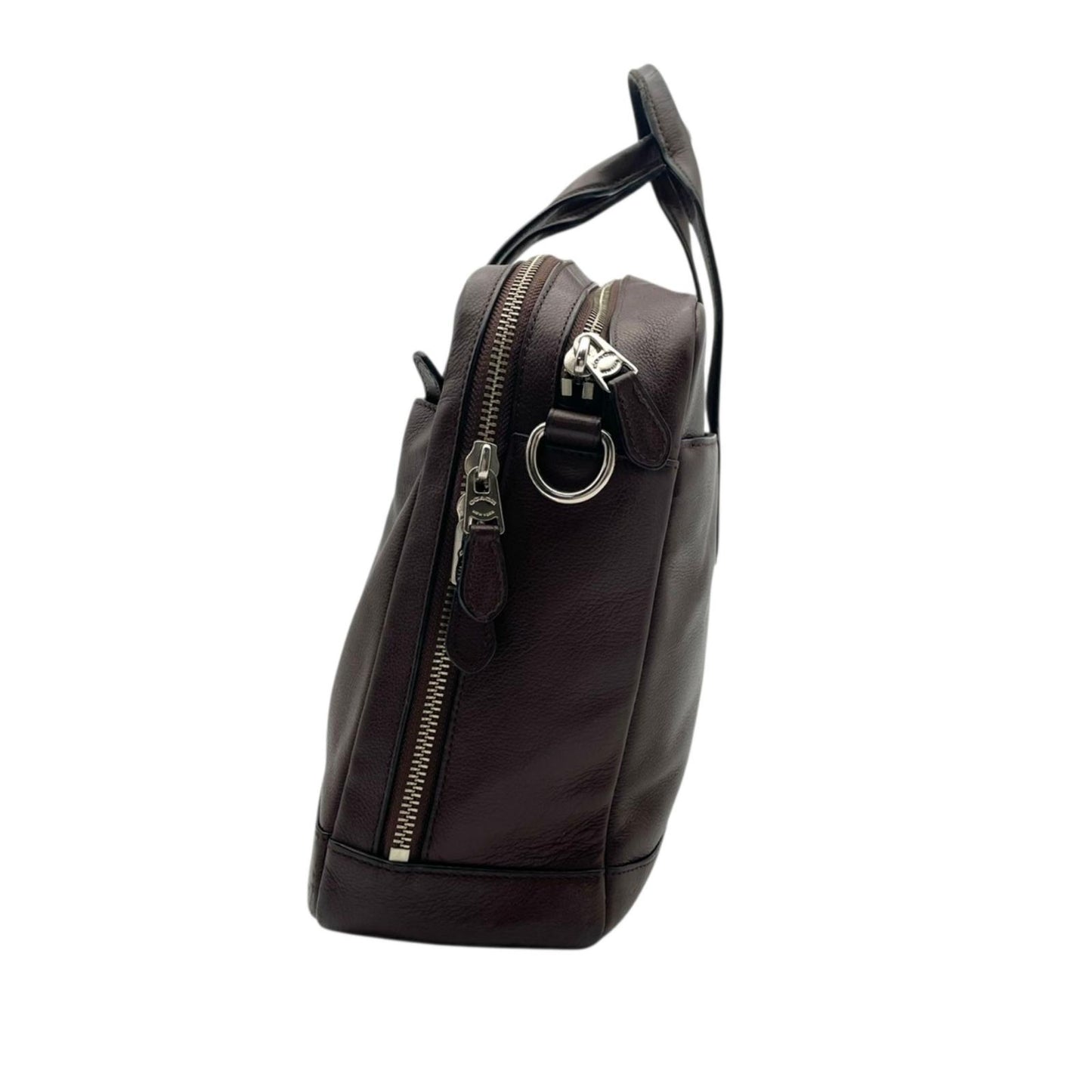 【良品】 コーチ COACH ビジネスバッグ ブリーフケース 書類かばん F22528 ハミルトン レザー 本革 ブラウン 茶 シルバー金具 A4収納可能 大容量 PC収納 通勤 出張 ビジネスユース メンズ 定番 人気 S92