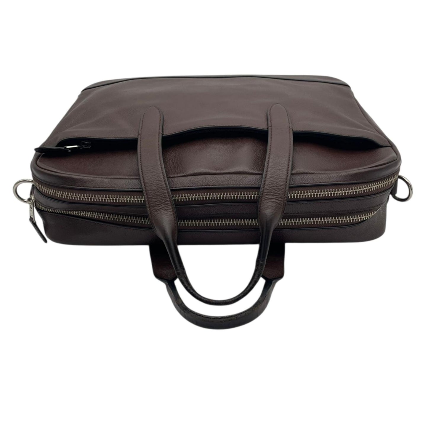 【良品】 コーチ COACH ビジネスバッグ ブリーフケース 書類かばん F22528 ハミルトン レザー 本革 ブラウン 茶 シルバー金具 A4収納可能 大容量 PC収納 通勤 出張 ビジネスユース メンズ 定番 人気 S92