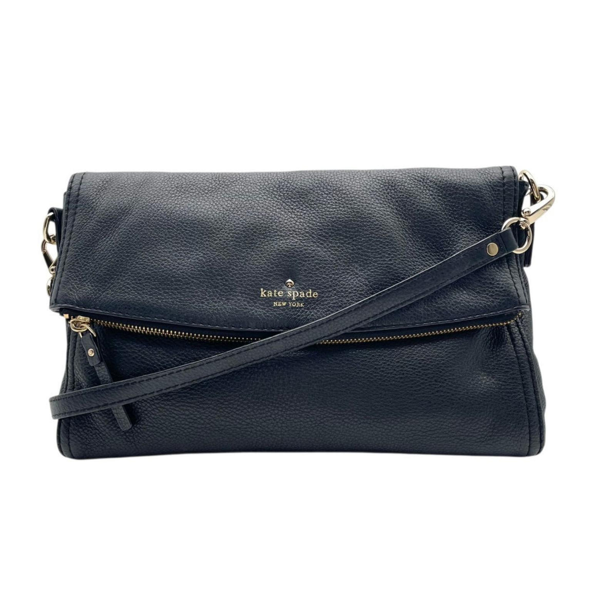 【美品】ケイトスペード kate spade コブルヒル カーソン Cobble Hill Carson レザー ショルダーバッグ 斜め掛け クロスボディ フラップ 本革 ブラック 黒 ゴールド金具 ストライプ柄 ライニング エレガント レディース S96