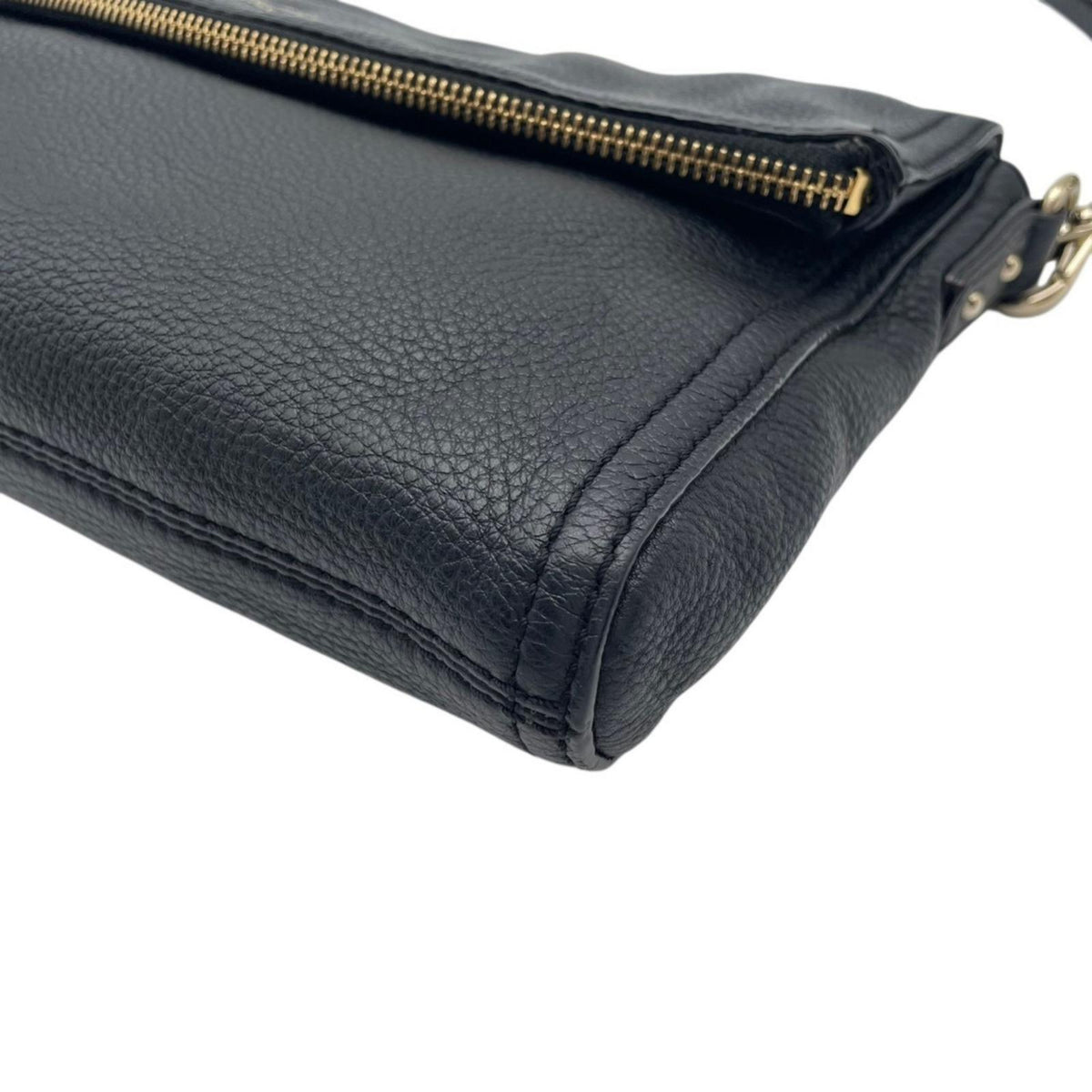 【美品】ケイトスペード kate spade コブルヒル カーソン Cobble Hill Carson レザー ショルダーバッグ 斜め掛け クロスボディ フラップ 本革 ブラック 黒 ゴールド金具 ストライプ柄 ライニング エレガント レディース S96