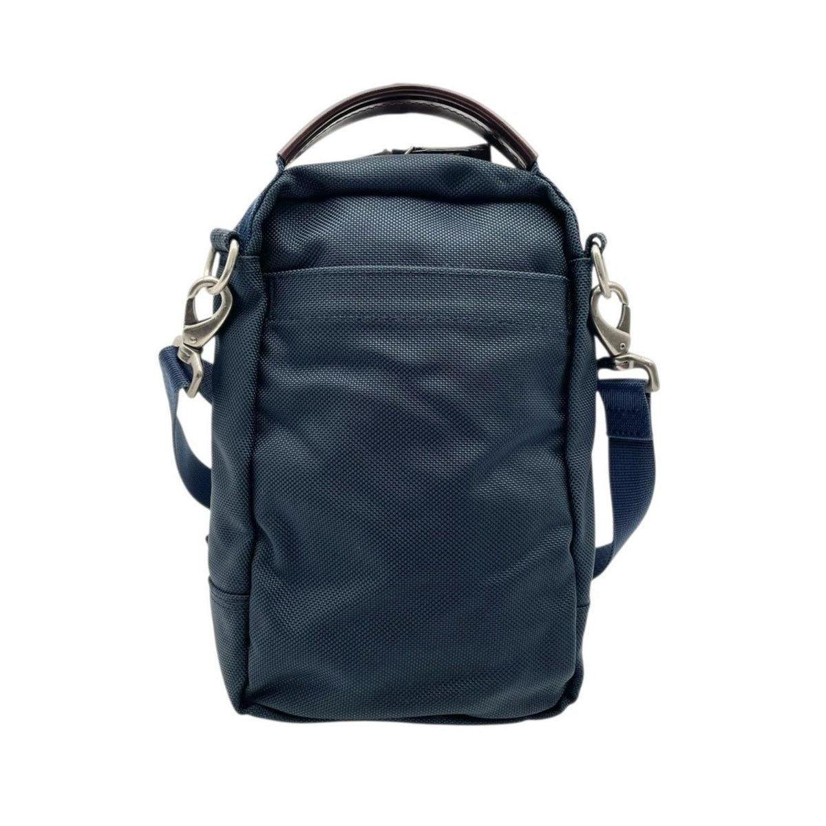 美品 ACEGENE エースジーン ショルダーバッグ 54552 フレックスライトフィット ネイビー ナイロン レザー 軽量 縦型 2way 斜め掛け ハンドバッグ メンズ ビジネス 通勤 旅行 多機能 コンパクト シルバー金具 S92