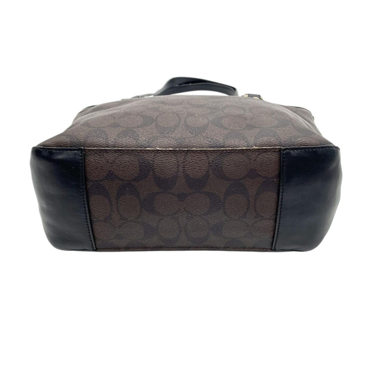 COACH コーチ トートバッグ ラグジュアリー シグネチャー F58294 ブラウン 黒 PVC レザー ゴールド金具 ファスナー開閉 肩掛け A4収納 大容量 通勤 通学 レディース エレガント シンプル 上品 定番 S86