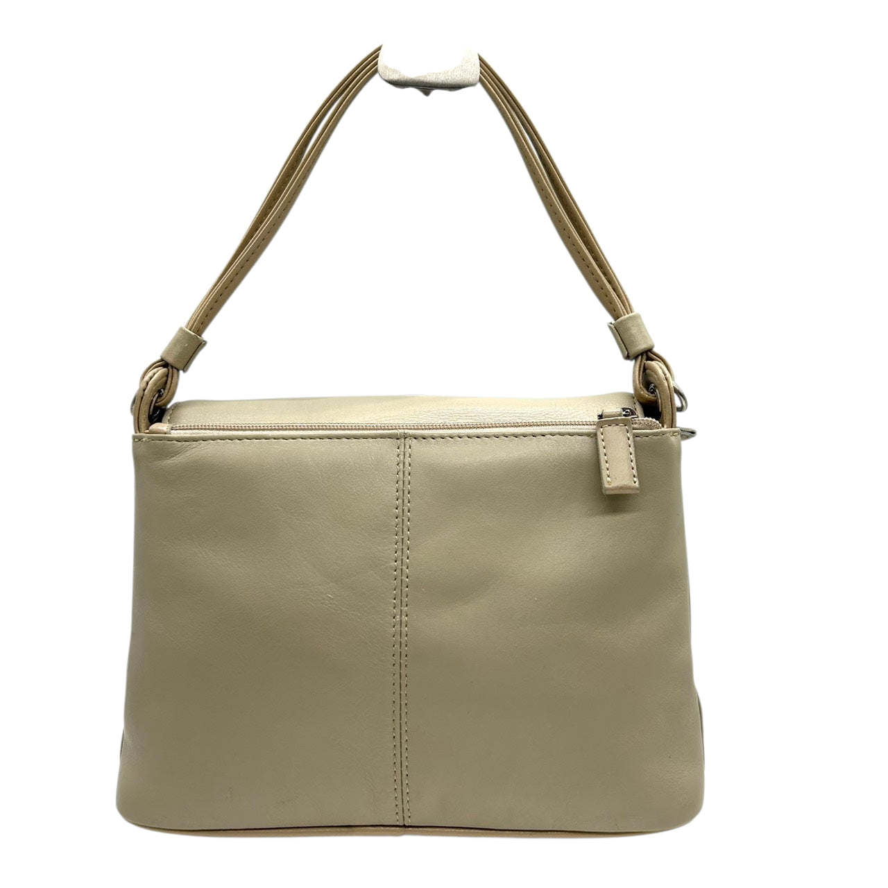 【美品】ヴィンチェンツォ ヴァレンティノ VINCENZO VALENTINO ハンドバッグ ショルダーバッグ 2WAY 斜め掛け可 レザー 本革 ベージュ グレージュ イタリア製 レディース フォーマル エレガント クラシック s93