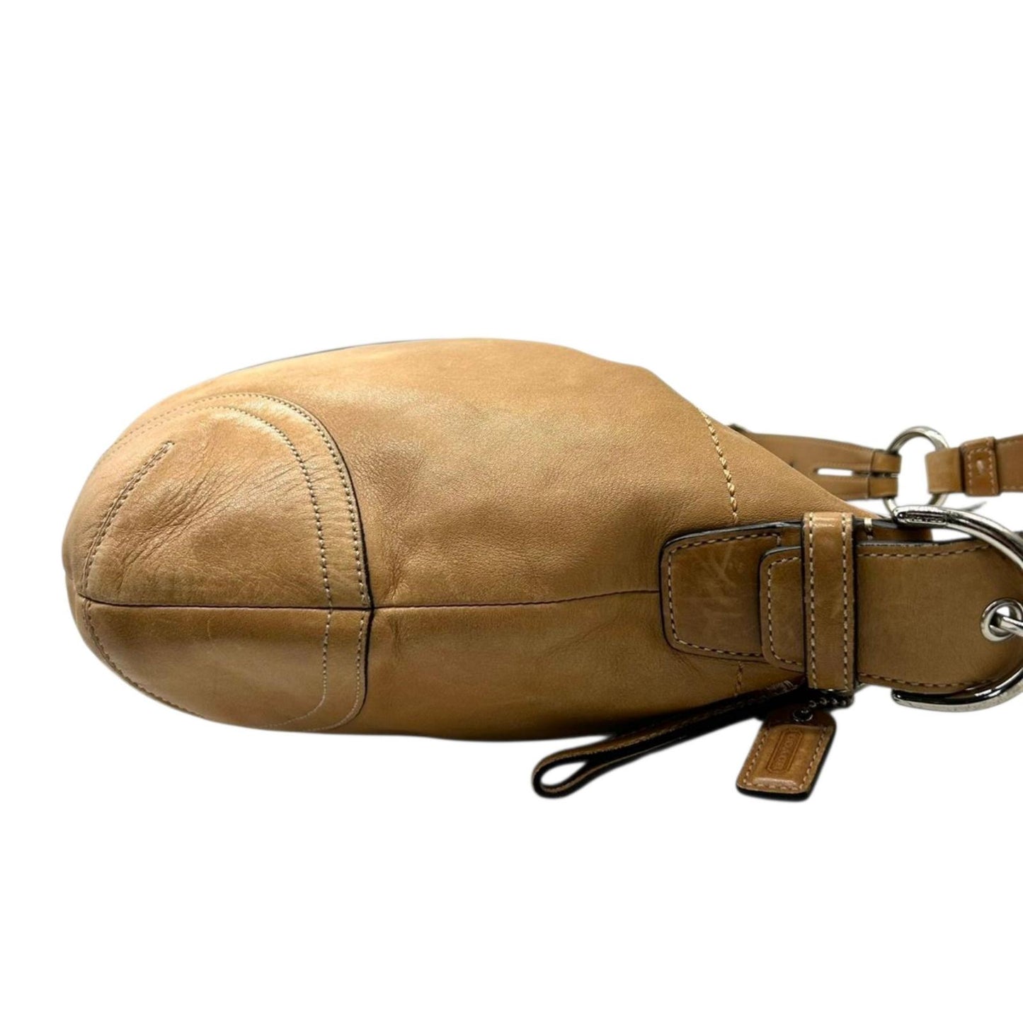 COACH コーチ ショルダーバッグ ホーボーバッグ 3651 レザー キャメル ブラウン ワンショルダー 肩掛け レディース シルバー金具 ビンテージ クラシック シンプル デイリーユース 通勤 通学 A4収納可能 クリーニング済み S44