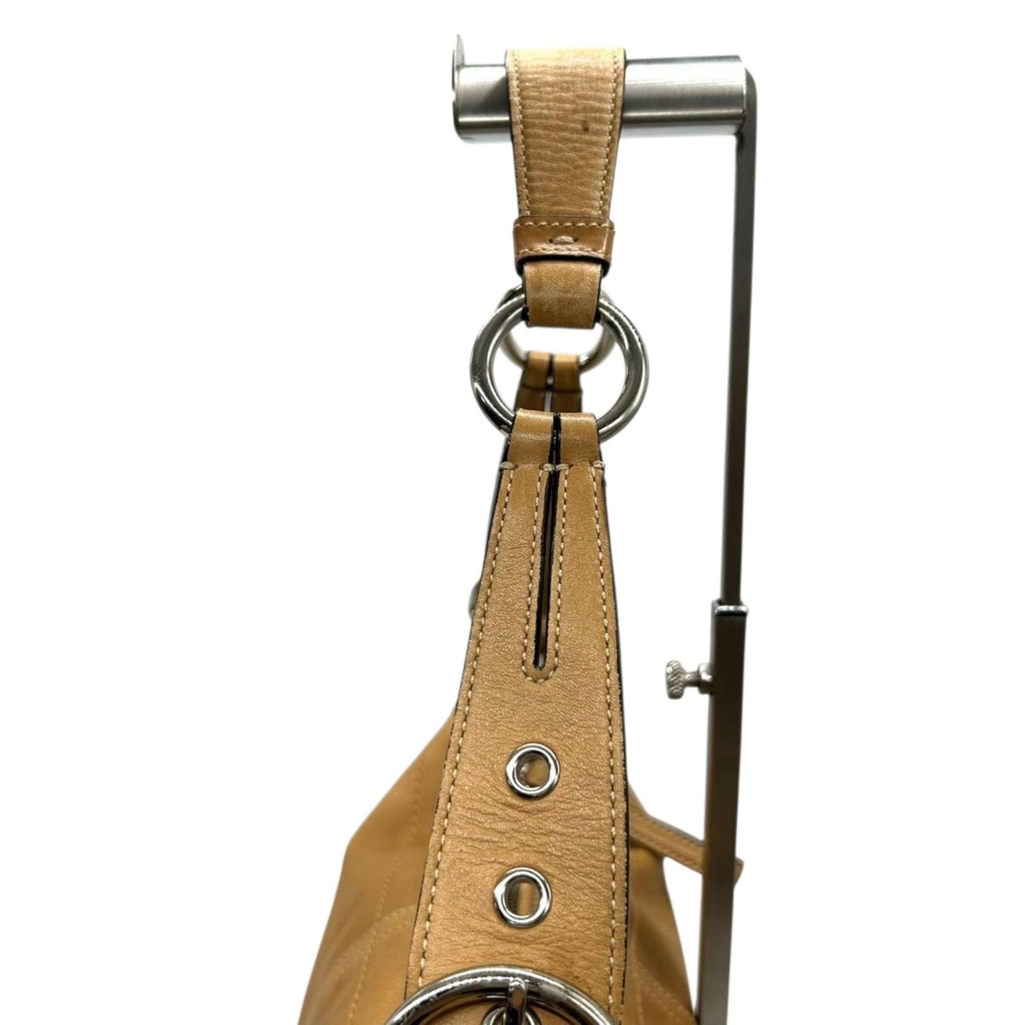 COACH コーチ ショルダーバッグ ホーボーバッグ 3651 レザー キャメル ブラウン ワンショルダー 肩掛け レディース シルバー金具 ビンテージ クラシック シンプル デイリーユース 通勤 通学 A4収納可能 クリーニング済み S44