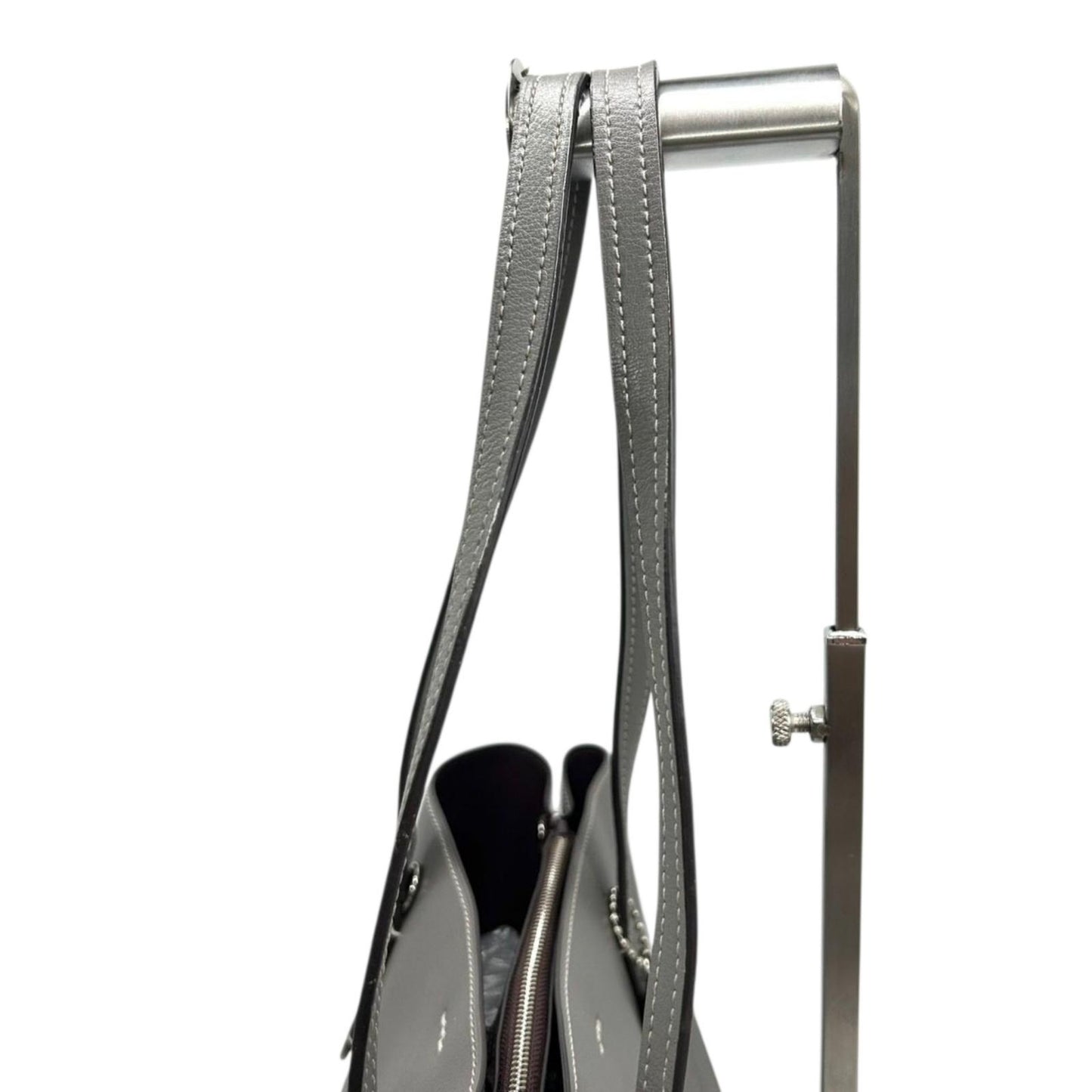 COACH コーチ トートバッグ F48733 レザー グレー A4収納可 肩掛け レディース 通勤 通学 ビジネスバッグ シンプル 大容量 ロゴチャーム付き エレガント スタイリッシュ 人気モデル クリーニング済み s31