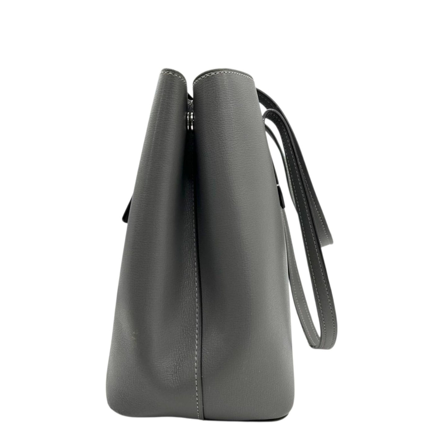 COACH コーチ トートバッグ F48733 レザー グレー A4収納可 肩掛け レディース 通勤 通学 ビジネスバッグ シンプル 大容量 ロゴチャーム付き エレガント スタイリッシュ 人気モデル クリーニング済み s31