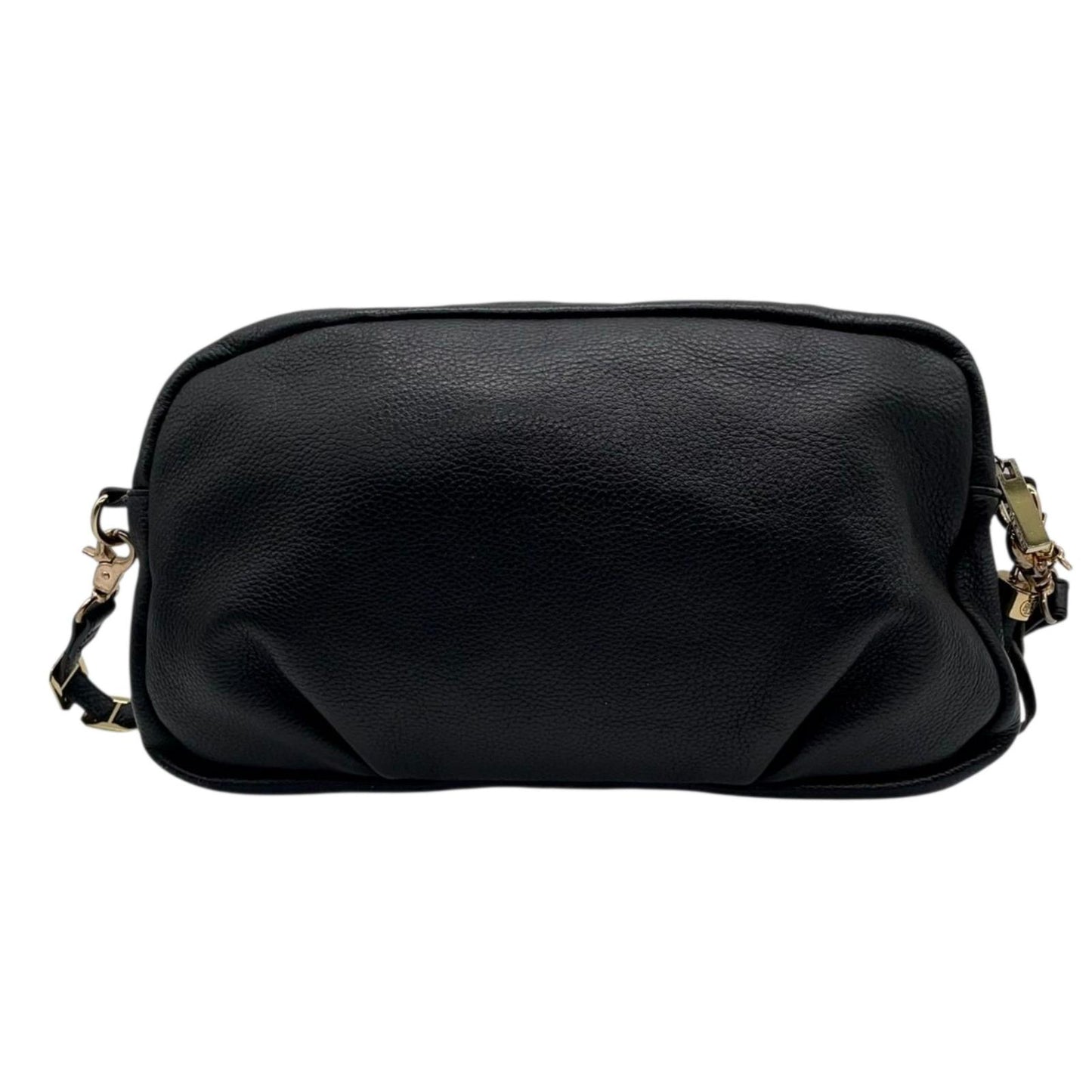 TORY BURCH トリーバーチ ショルダーバッグ ハンドバッグ 2WAY チェーンショルダー タッセル フリンジ デカロゴ レザー 本革 シボ革 ブラック 黒 ゴールド金具 レディース エレガント クラシック 大容量 クリーニング済み s39