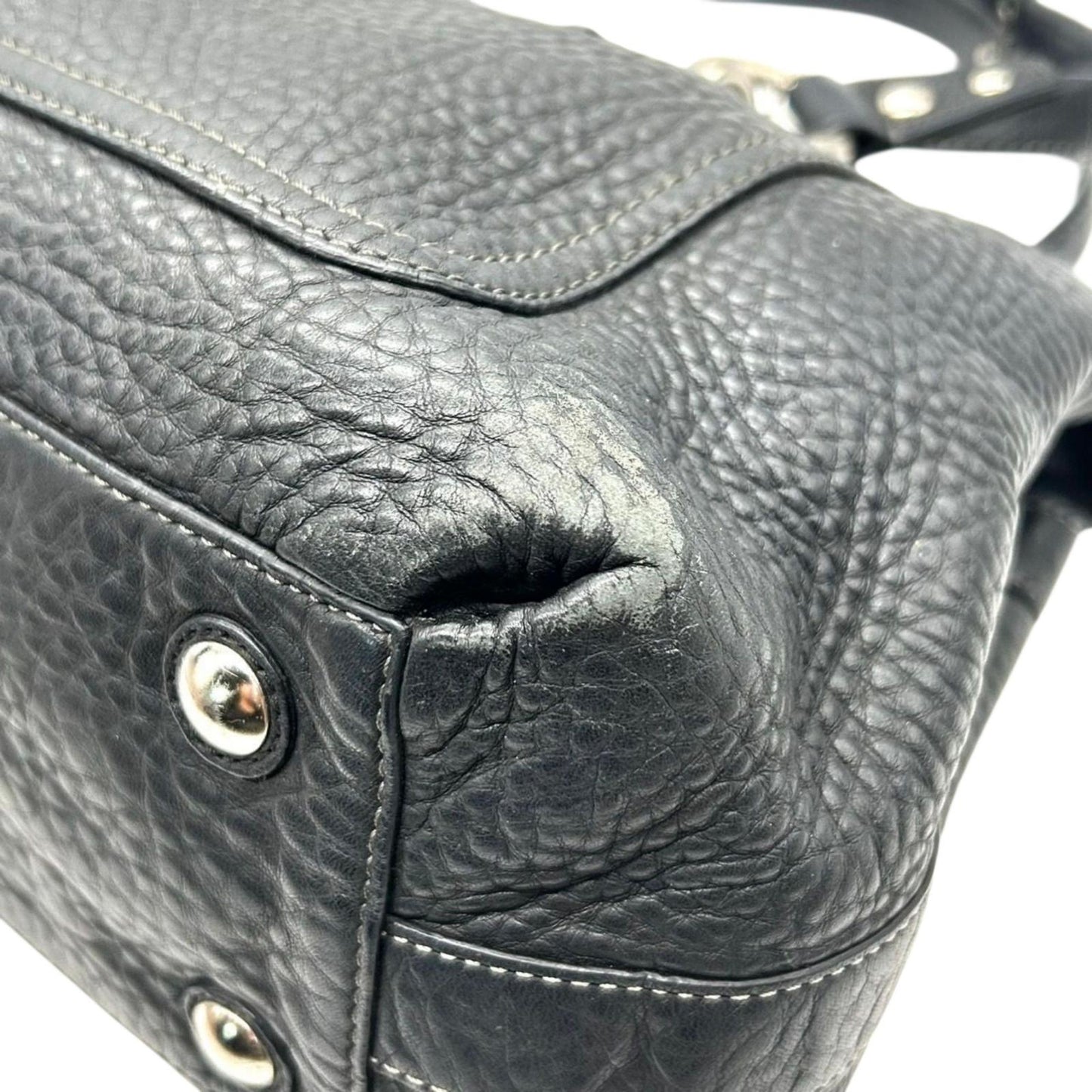 コーチ COACH ハンドバッグ トートバッグ 肩掛け ワンショルダー ペブルドレザー 本革 ブラック 黒 シルバー金具 大容量 A4収納可 ビジネス 通勤 通学 エレガント クラシック レディース 自立可 s50