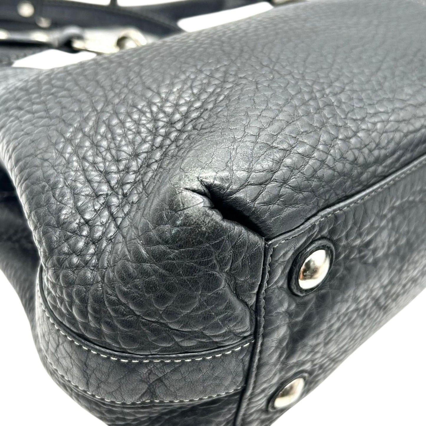 コーチ COACH ハンドバッグ トートバッグ 肩掛け ワンショルダー ペブルドレザー 本革 ブラック 黒 シルバー金具 大容量 A4収納可 ビジネス 通勤 通学 エレガント クラシック レディース 自立可 s50