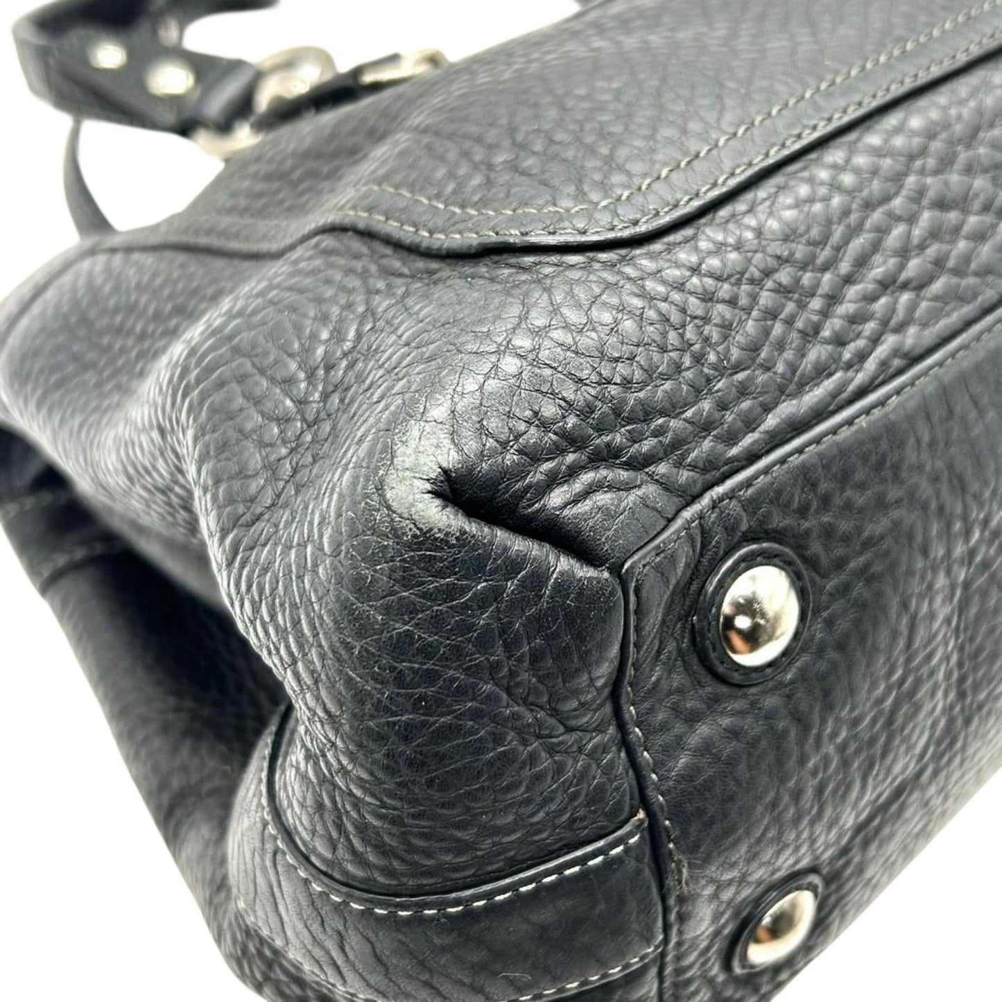 コーチ COACH ハンドバッグ トートバッグ 肩掛け ワンショルダー ペブルドレザー 本革 ブラック 黒 シルバー金具 大容量 A4収納可 ビジネス 通勤 通学 エレガント クラシック レディース 自立可 s50