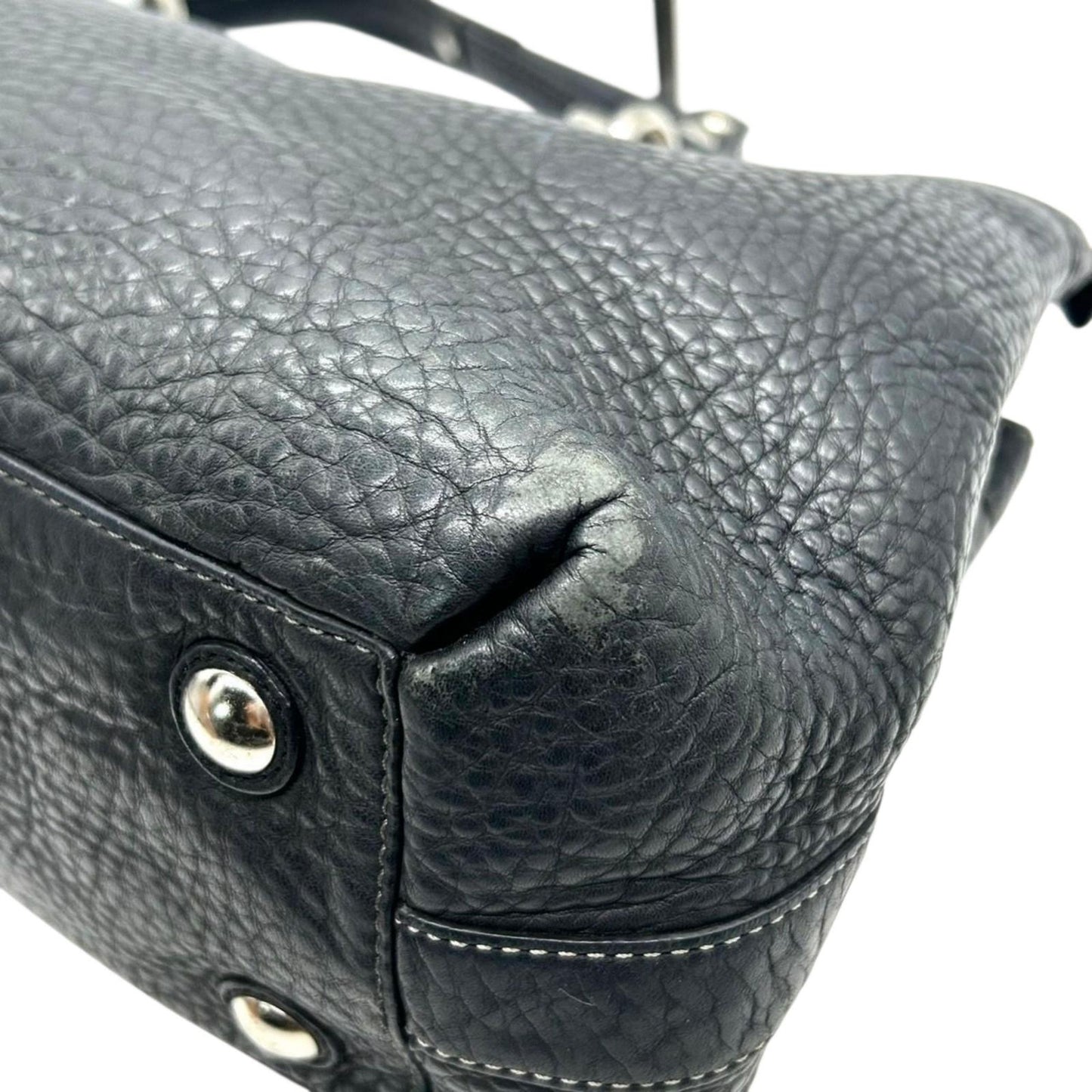 コーチ COACH ハンドバッグ トートバッグ 肩掛け ワンショルダー ペブルドレザー 本革 ブラック 黒 シルバー金具 大容量 A4収納可 ビジネス 通勤 通学 エレガント クラシック レディース 自立可 s50