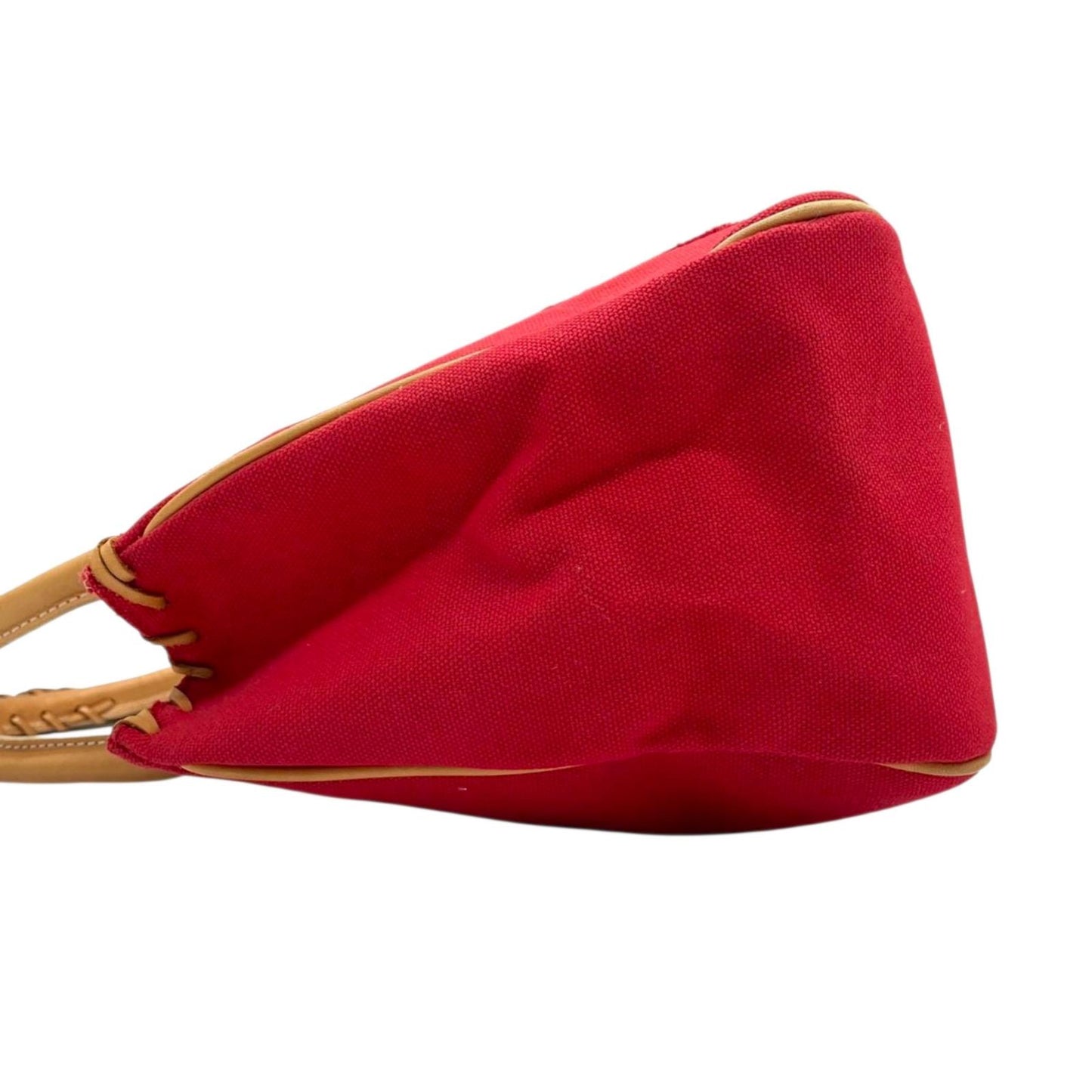 バーバリーブルーレーベル トートバッグ ハンドバッグ 舟形 A4 PC収納可 キャンバス レザー コンビ ホースロゴ 刺繍 太番手ステッチ 赤 レッド レディース 大容量 通勤 通学 カジュアル おしゃれ クリーニング済み s95