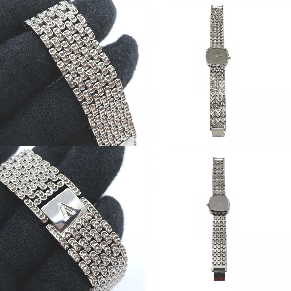 美品 ニコラバレンティノ NICOLA VALENTINO 腕時計 NVG-380S-6 レディース クォーツ グレー文字盤 スクエア レクタンギュラー ドレスウォッチ クラシック アナログ ステンレス シルバー 電池交換済 G10